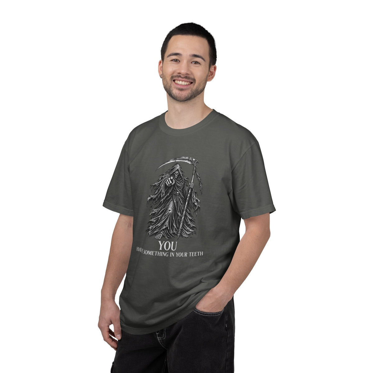 You Have Something in Your Teeth Funny Grim Reaper Graphic T-Shirt