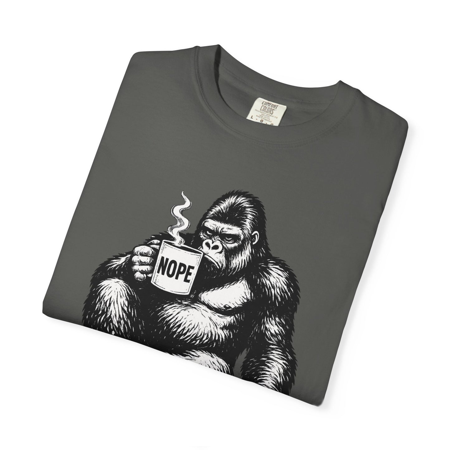 Nope Gorilla Shirt | Funny Coffee Lover Tee | Grumpy Morning Shirt | Introvert Graphic Tee | Funny Gorilla Shirt
