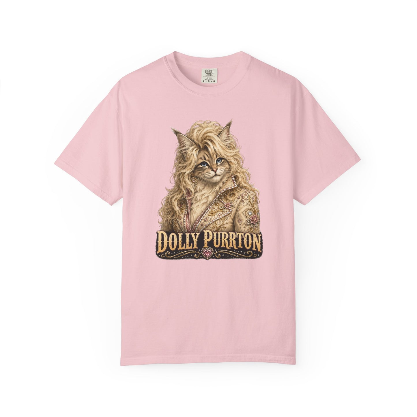 Dolly Purrton Cat Shirt | Funny Country Cat T-Shirt | Vintage Western Cat Lover Graphic Tee | Comfort Colors®