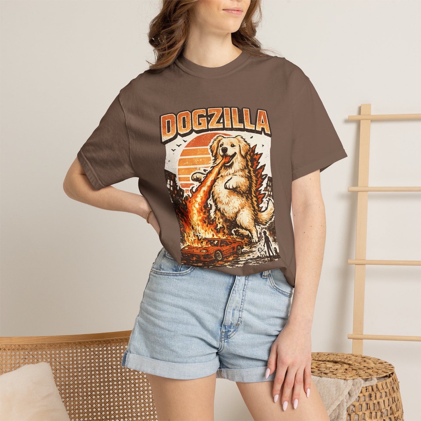 Dogzilla Golden Retriever T-Shirt — Funny Dog Monster Parody Tee