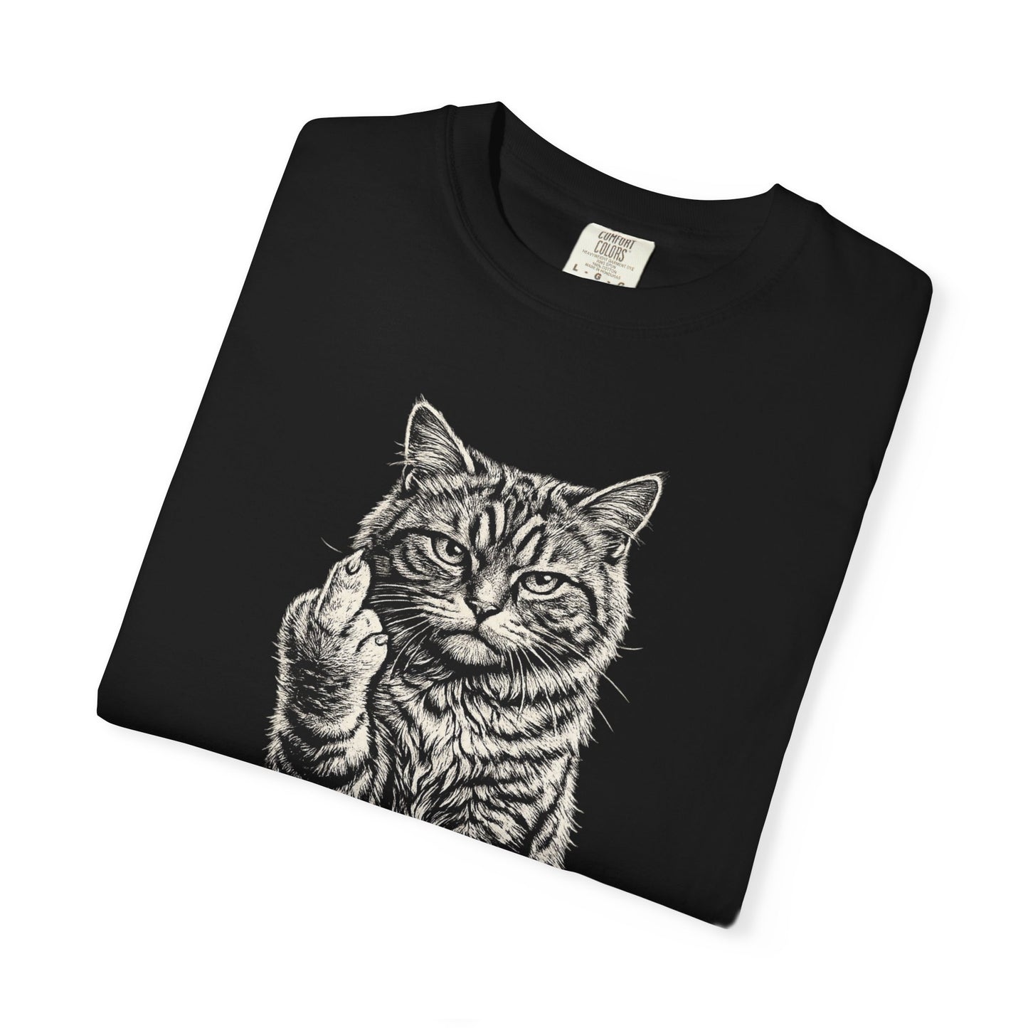 Saucy Cat Giving the Finger T-Shirt