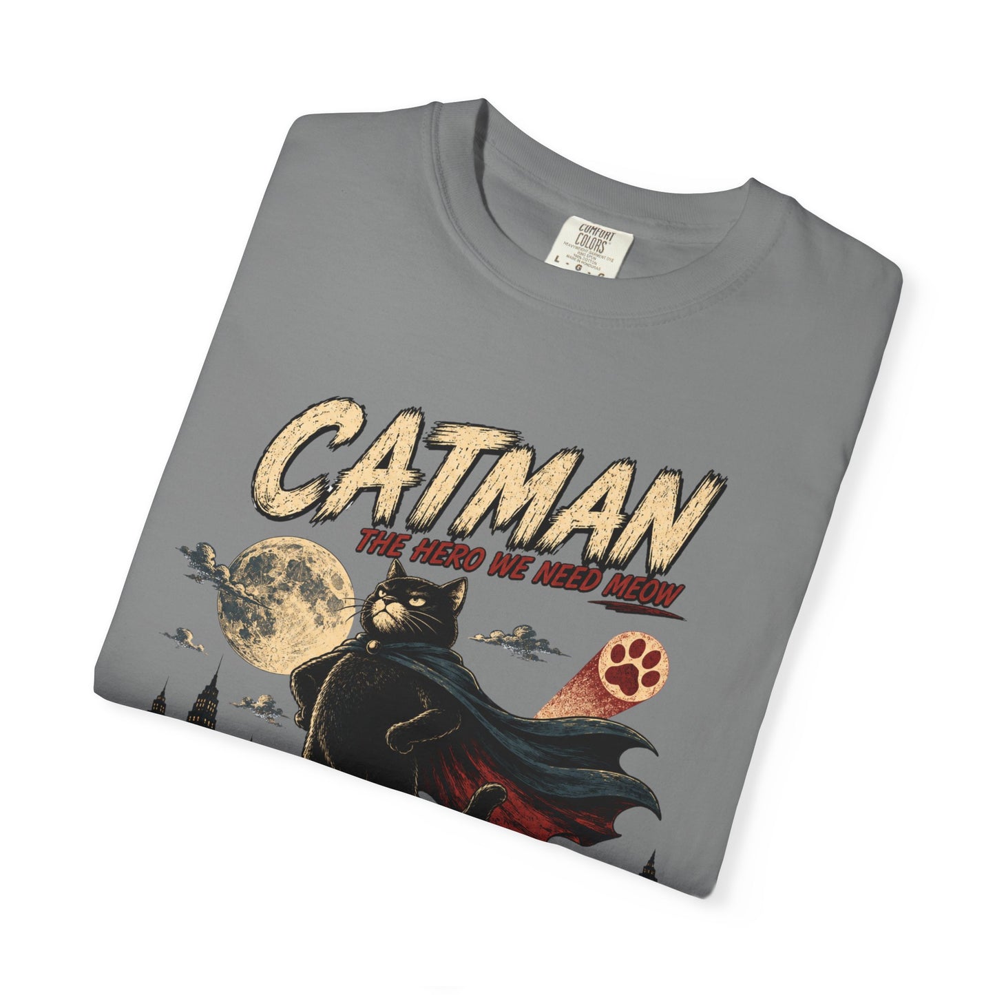 Catman Retro Comic T-Shirt — Vintage Superhero Cat The Hero We Need Meow Design