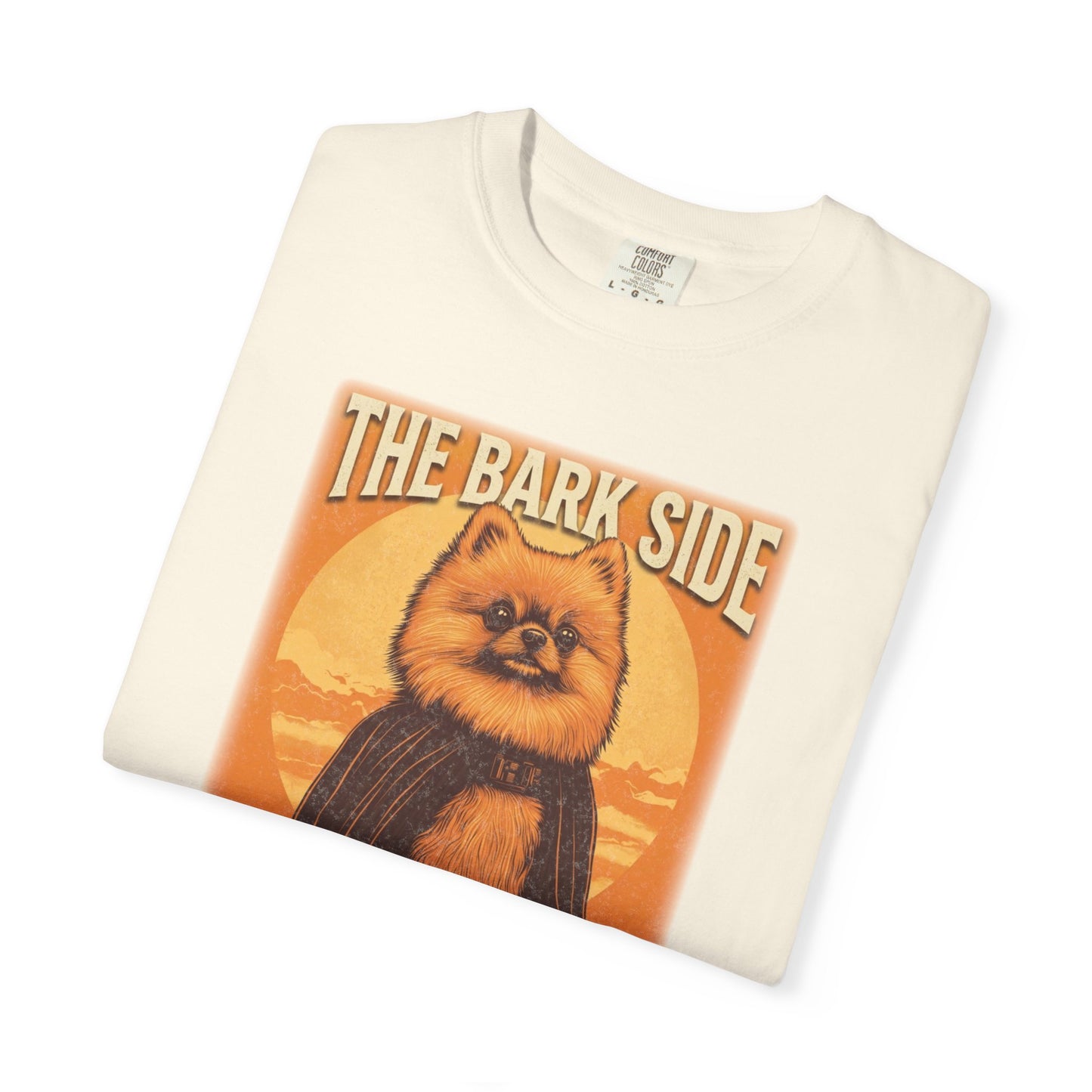 The Bark Side Funny Pomeranian Star Wars Inspired Dog T-Shirt | Cute Retro Dog Lover Tee