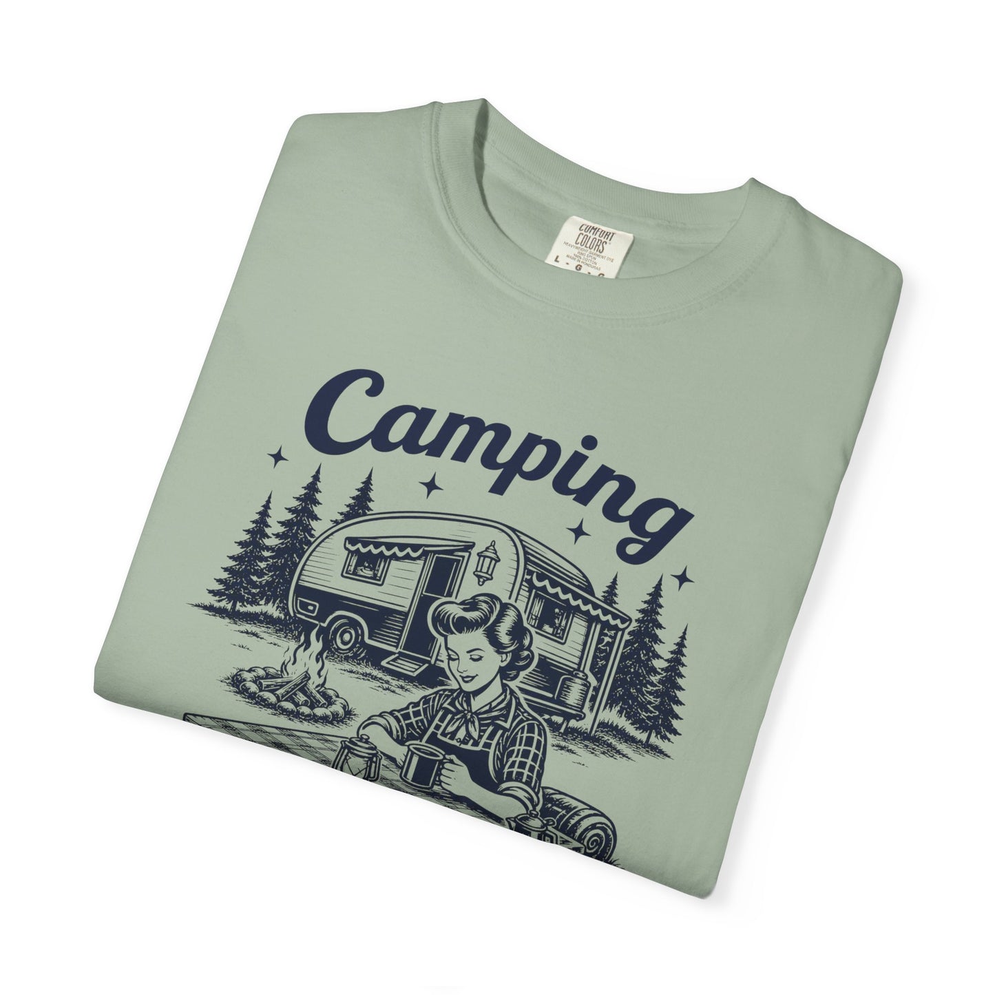 Camping Because Murder Is Wrong Vintage 1950s Camp T-Shirt