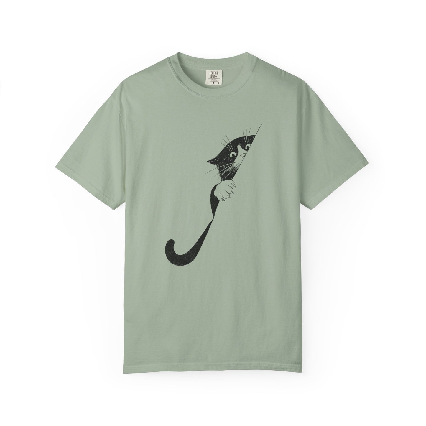 Peekaboo Cat T-Shirt — Minimalist 'Is It Safe?' Cat Lover Tee