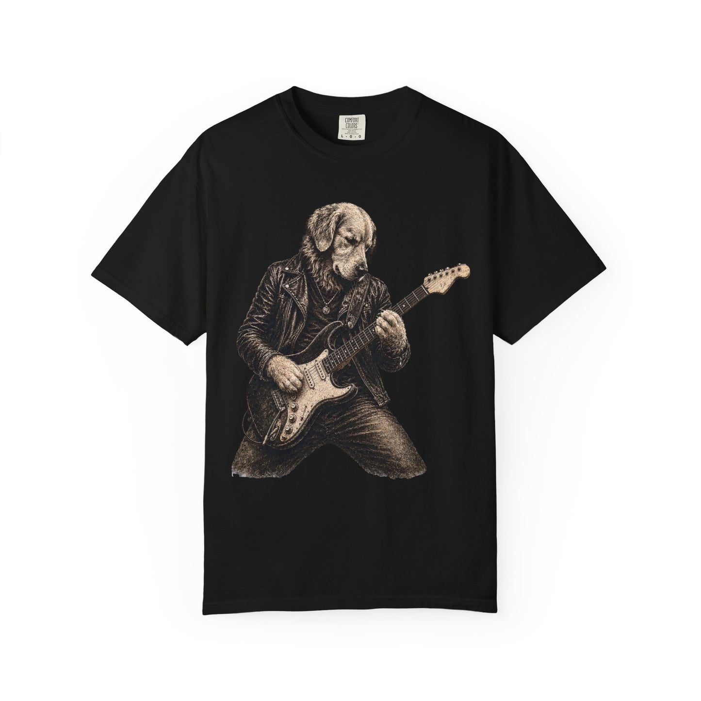 Golden Retriever Guitar Shirt | Vintage Rock Band Dog Tee | Guitar Player Gift | Music Lover Graphic T-Shirt