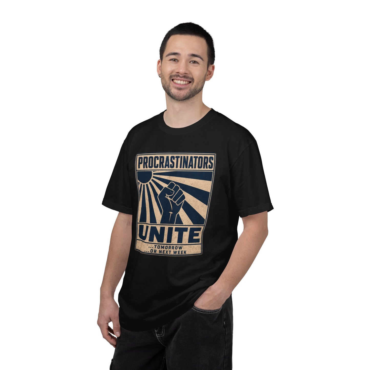 T-Shirt — "Procrastinators Unite" Retro Poster Graphic Tee