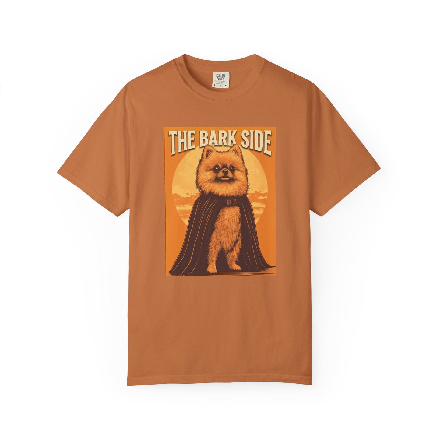 The Bark Side Funny Pomeranian Star Wars Inspired Dog T-Shirt | Cute Retro Dog Lover Tee
