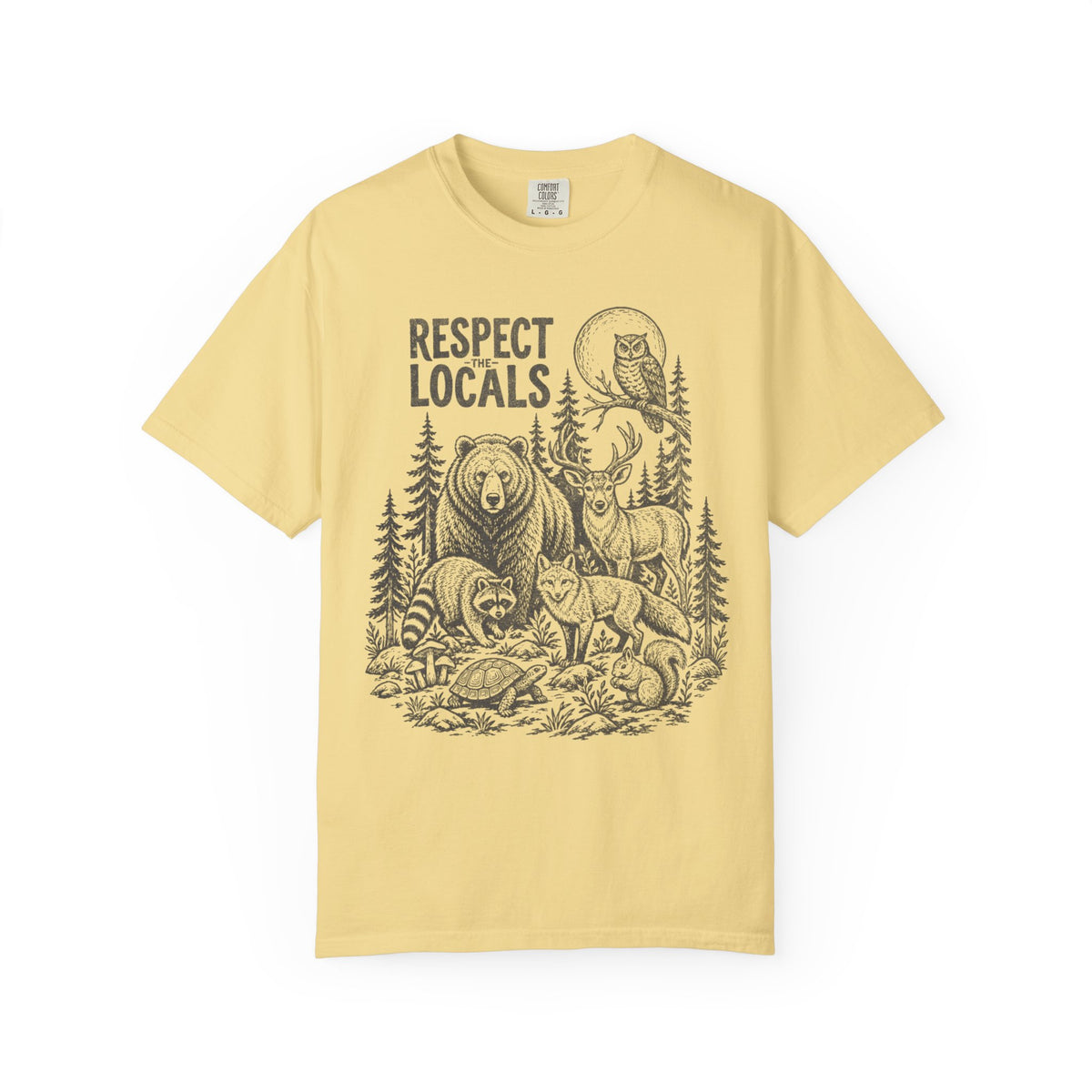 Respect Locals Wildlife Vintage Distressed Forest Animals T-Shirt