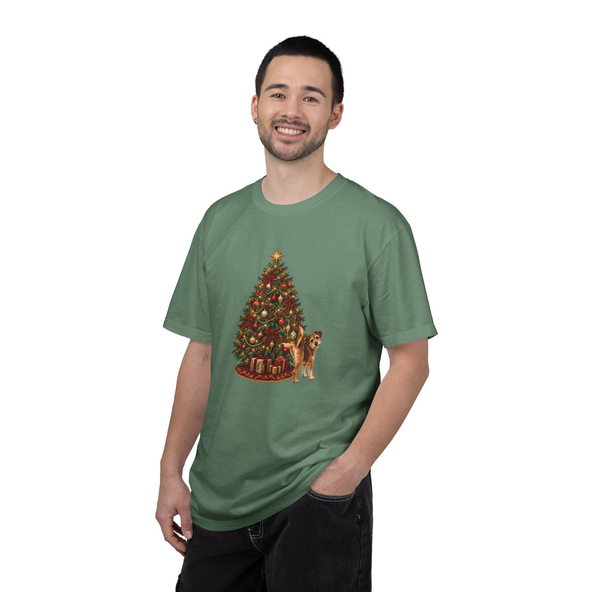 Dog Peeing on Christmas Tree Shirt