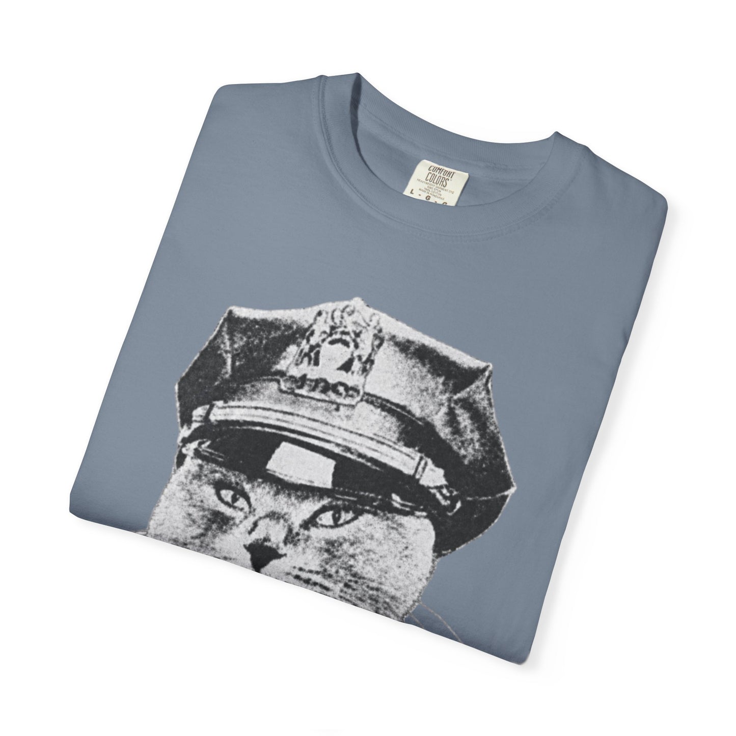 Who's Laughing Meow? Funny Cat Police Shirt | Vintage Grumpy Cat Graphic Tee | Comfort Colors® T-Shirt