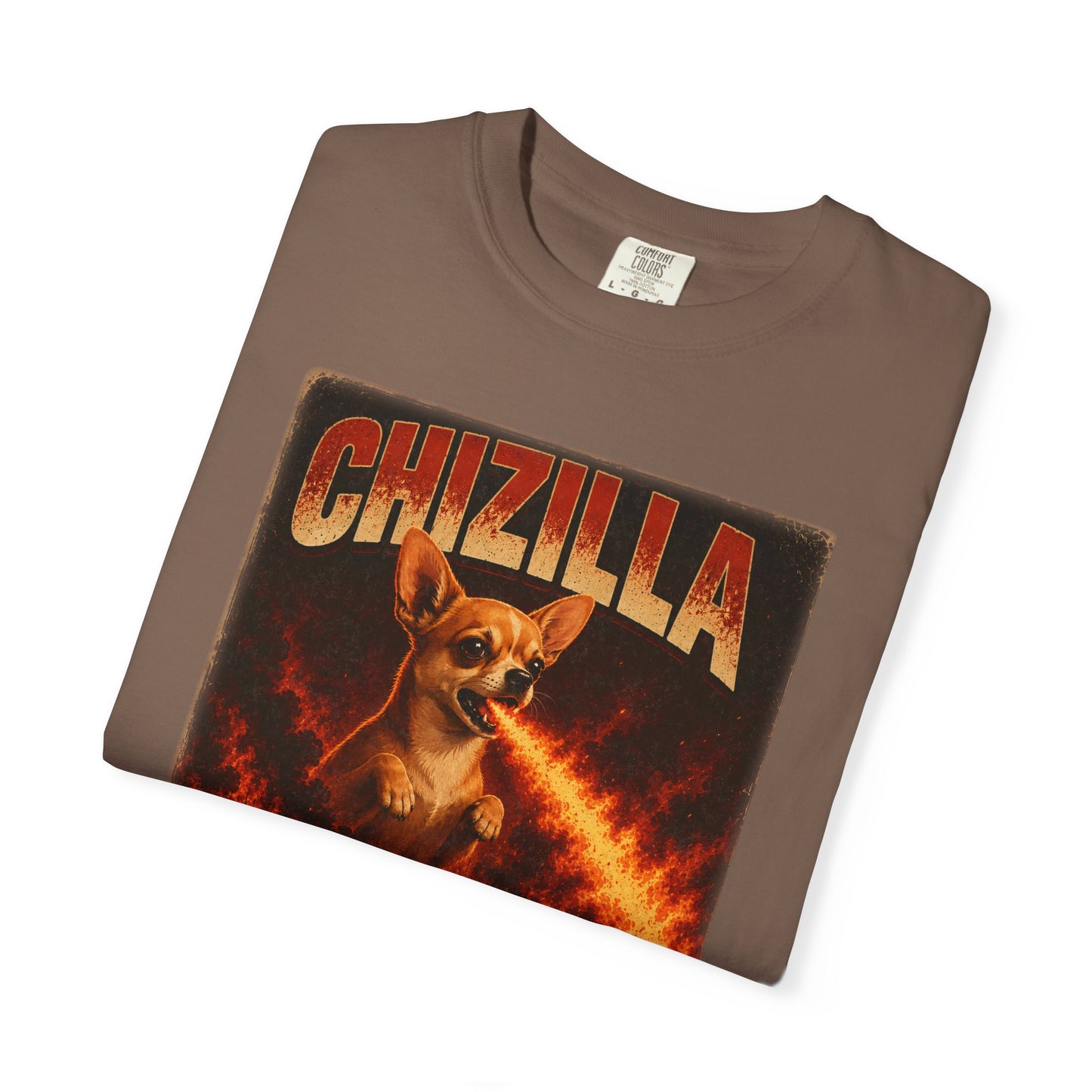 Chizilla Chihuahua T-Shirt — Godzilla Parody Fire-Breathing Dog Tee