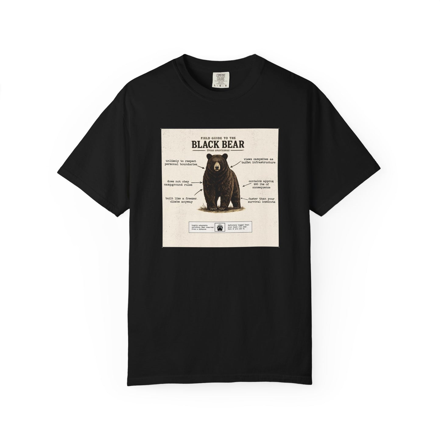 Black Bear Field Guide T-Shirt — Funny Camping & Hiking Tee