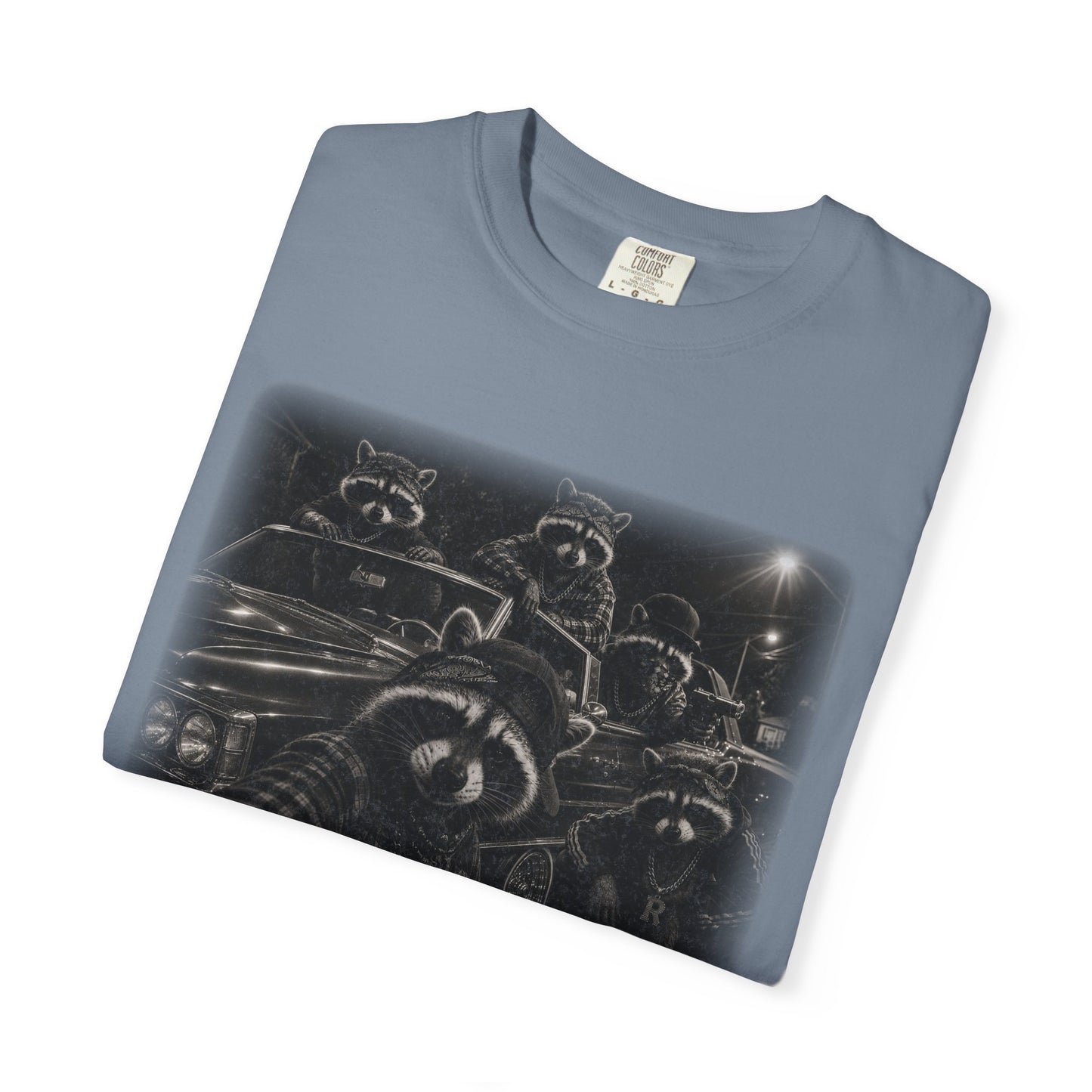 Gangsta Raccoons in 70s Lincoln Convertible T-Shirt