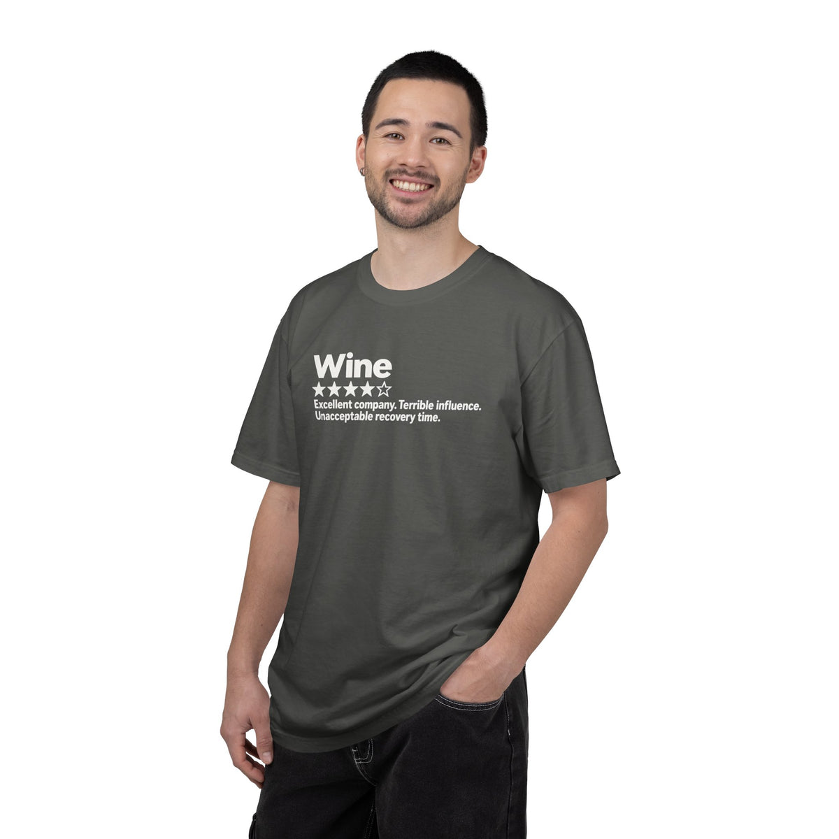 Wine Rating Graphic T-Shirt — "Wine: Excellent company, Terrible influence"