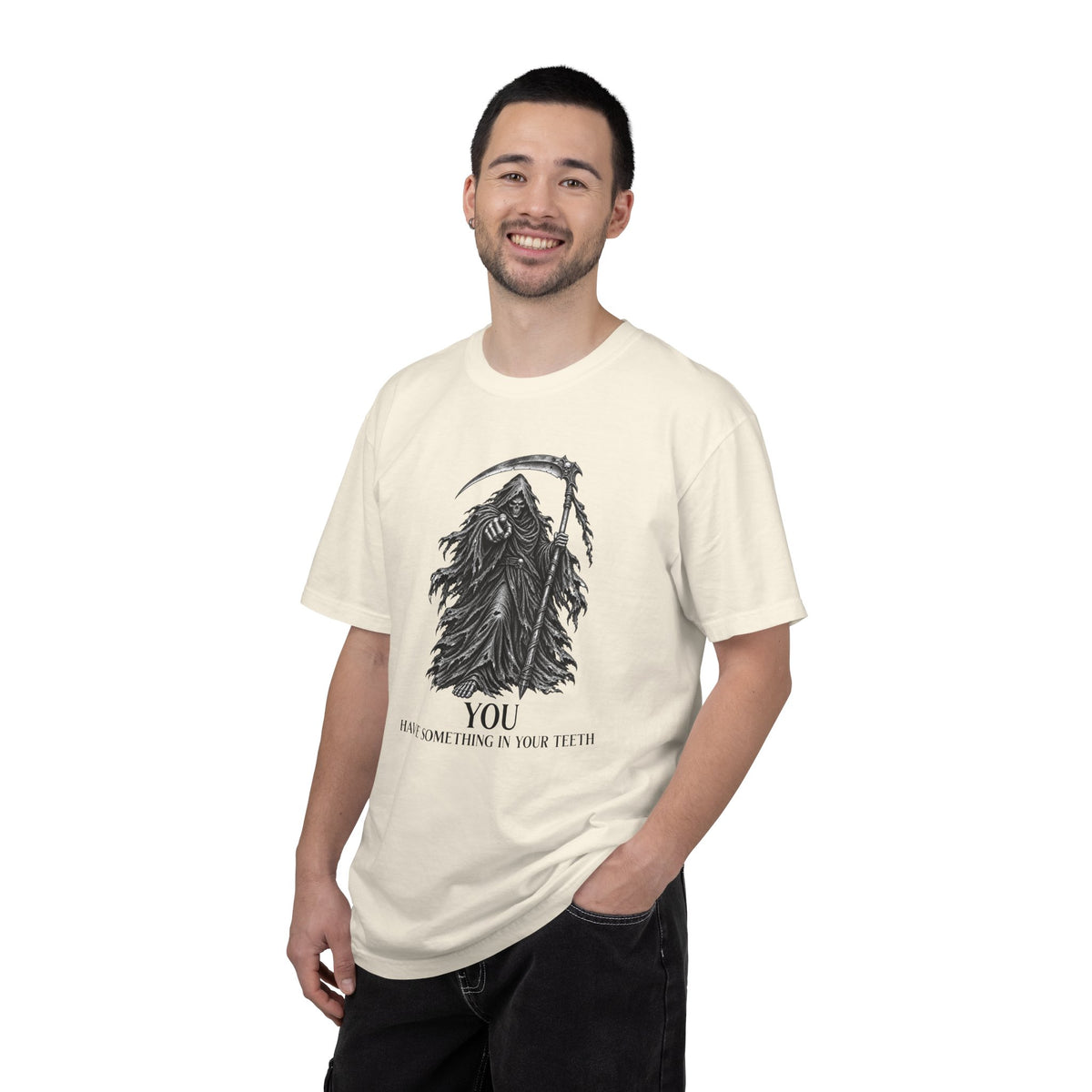 You Have Something in Your Teeth Funny Grim Reaper Graphic T-Shirt