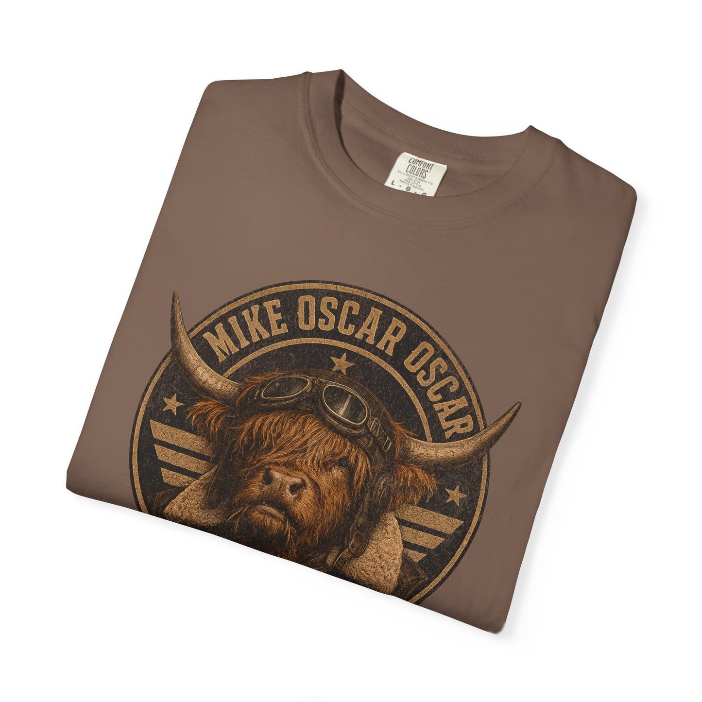 Mike Oscar Oscar Shirt, Funny Highland Cow Phonetic Military Shirt