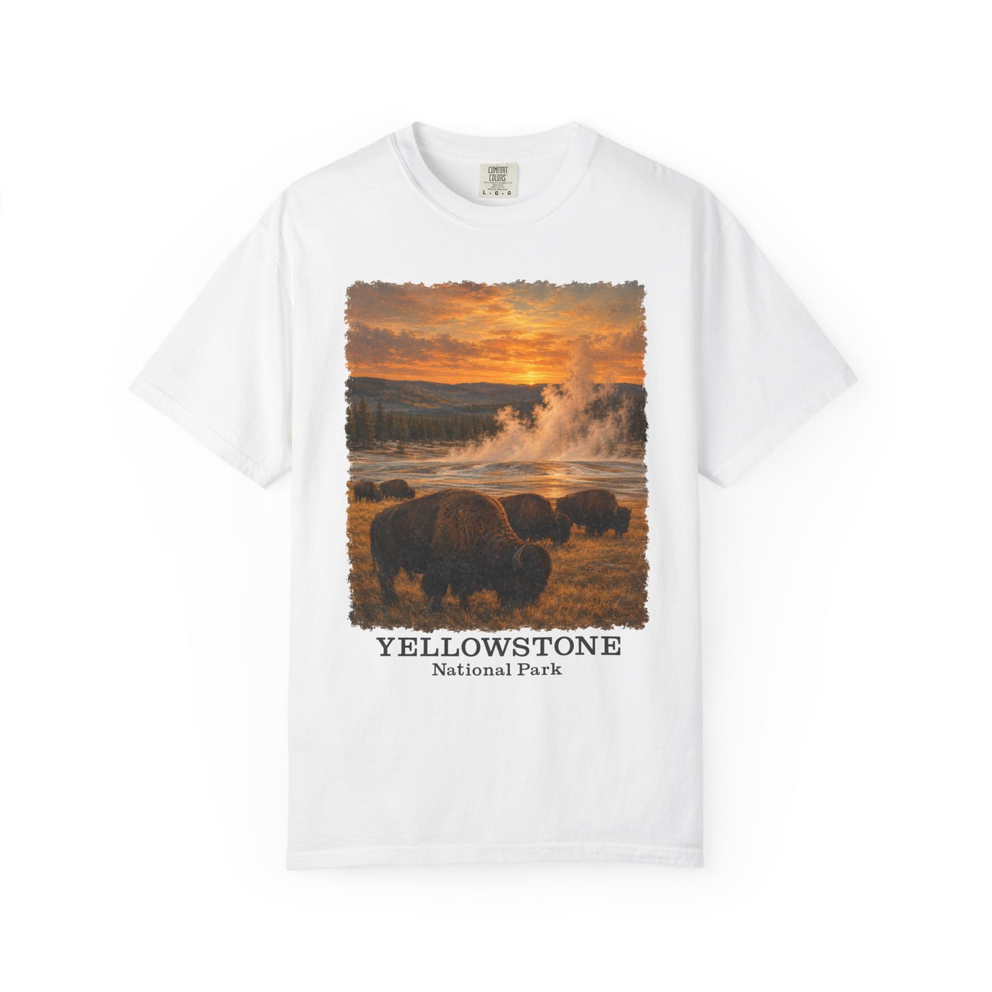 Yellowstone National Park Bison Sunset T-Shirt