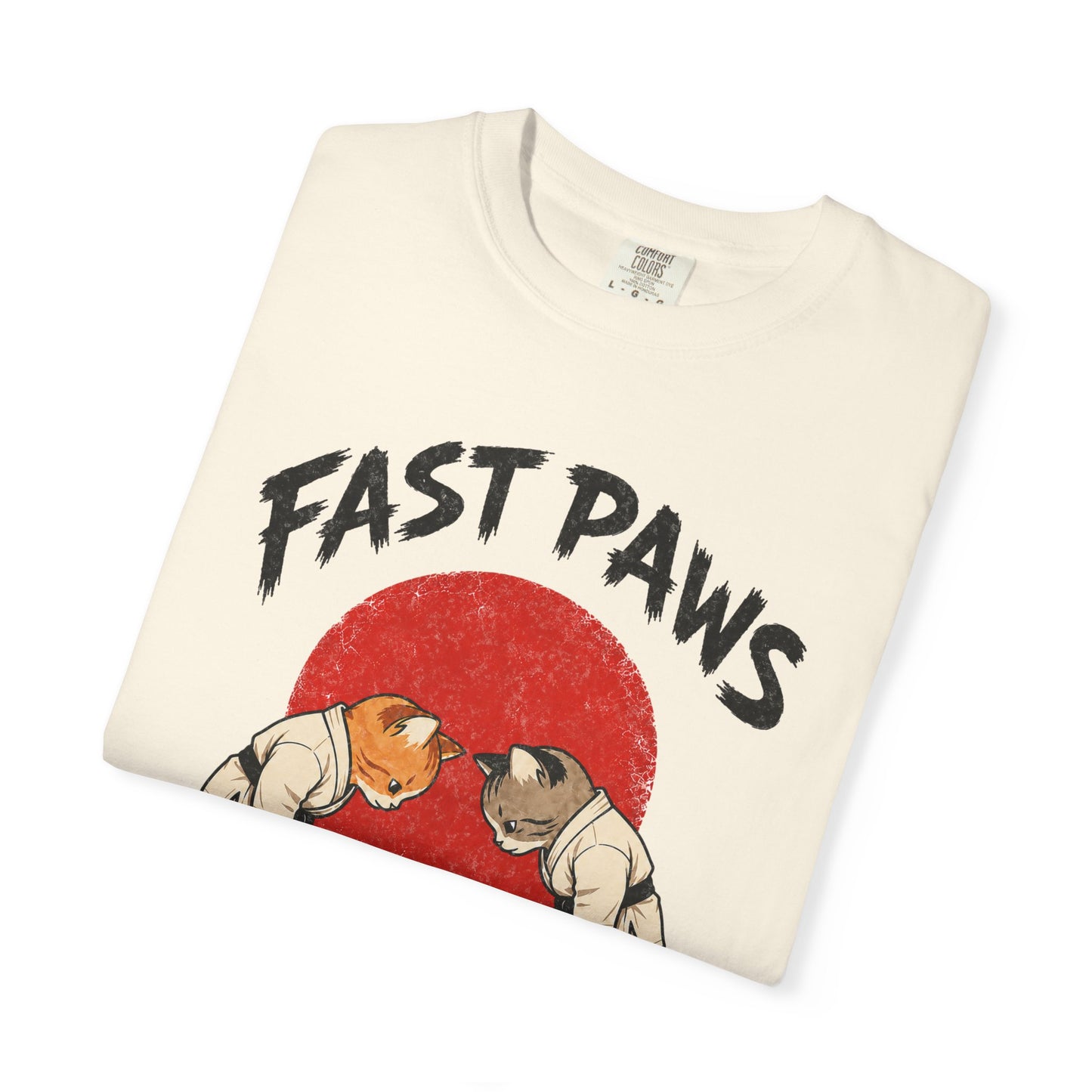 Fast Paws Zero Mercy T-Shirt | Funny Karate Cat Graphic Tee