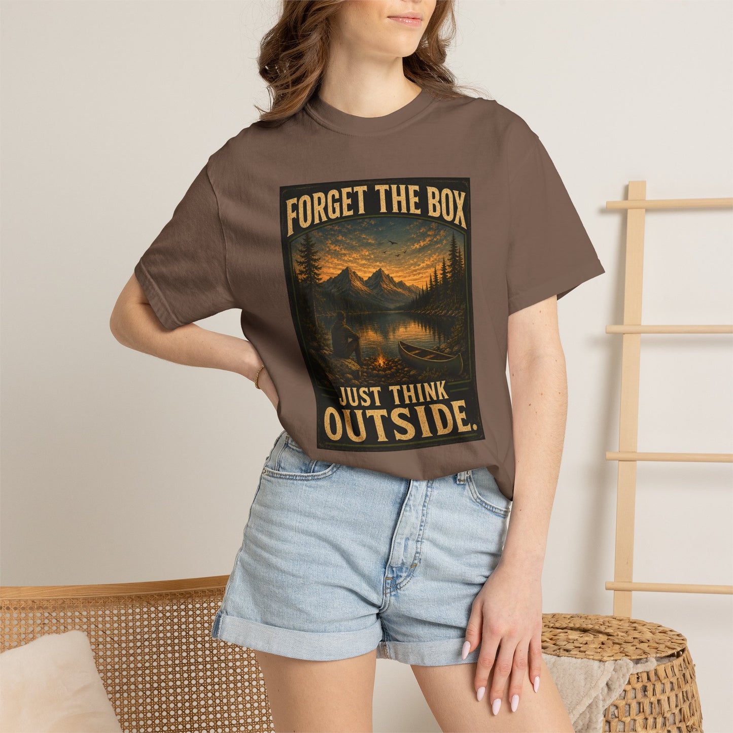 Forget the Box "Think Outside" Camping Hiking T-Shirt