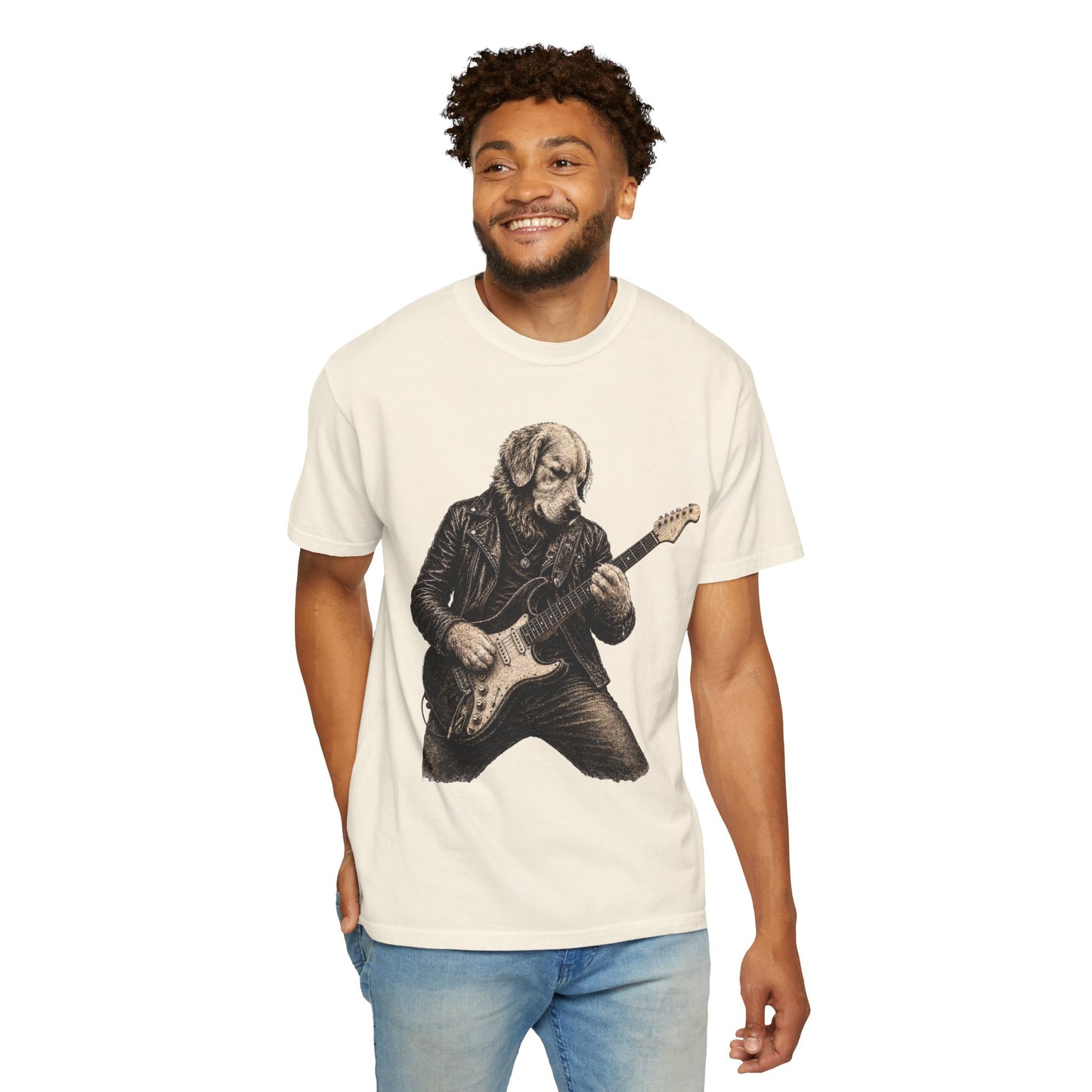 Golden Retriever Guitar Shirt | Vintage Rock Band Dog Tee | Guitar Player Gift | Music Lover Graphic T-Shirt
