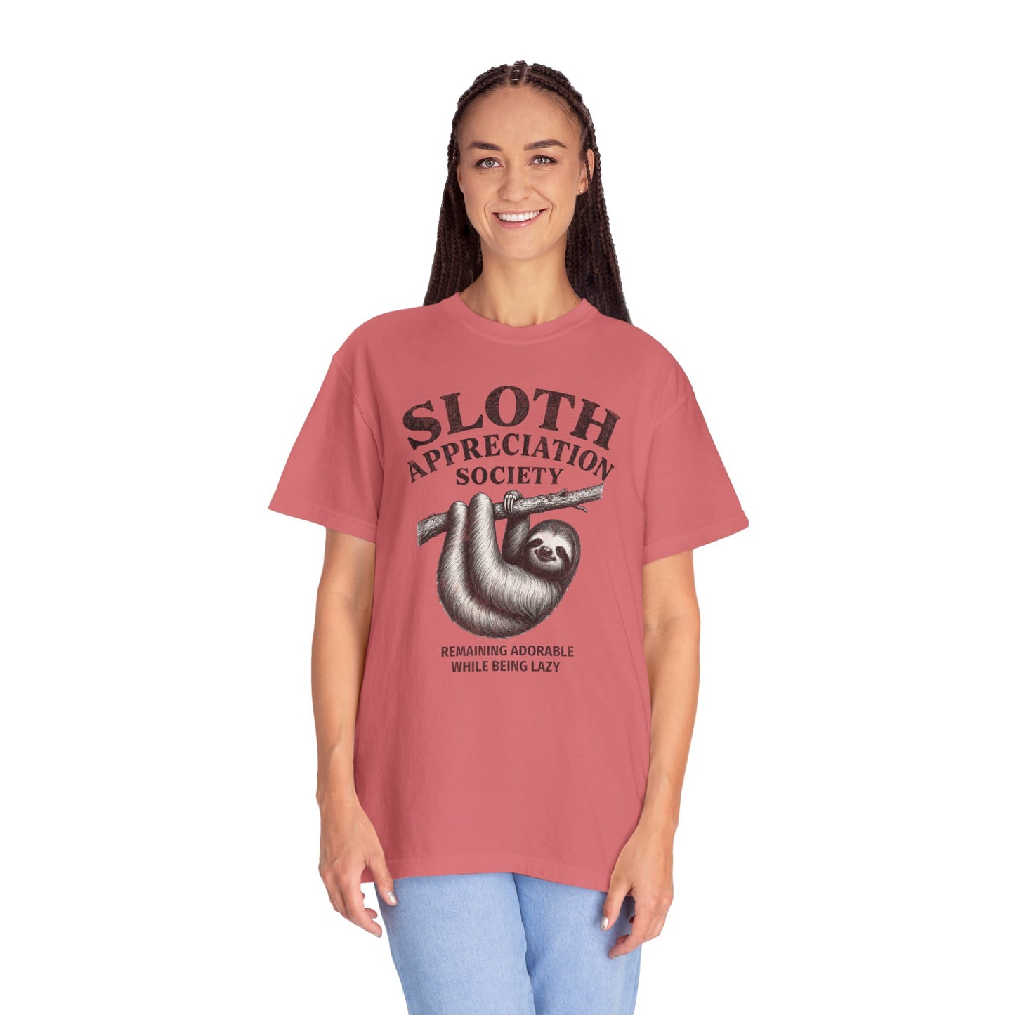 Sloth Appreciation Society T-Shirt – "Remaining Adorable While Being Lazy" Vintage Funny Sloth Graphic Tee