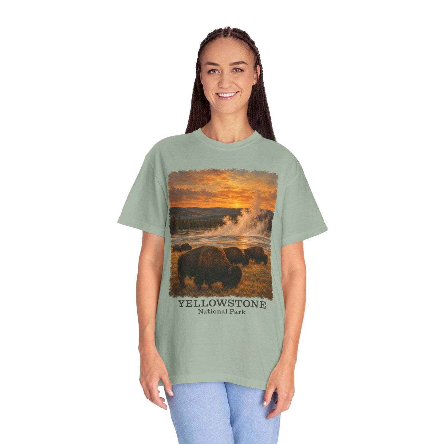 Yellowstone National Park Bison Sunset T-Shirt
