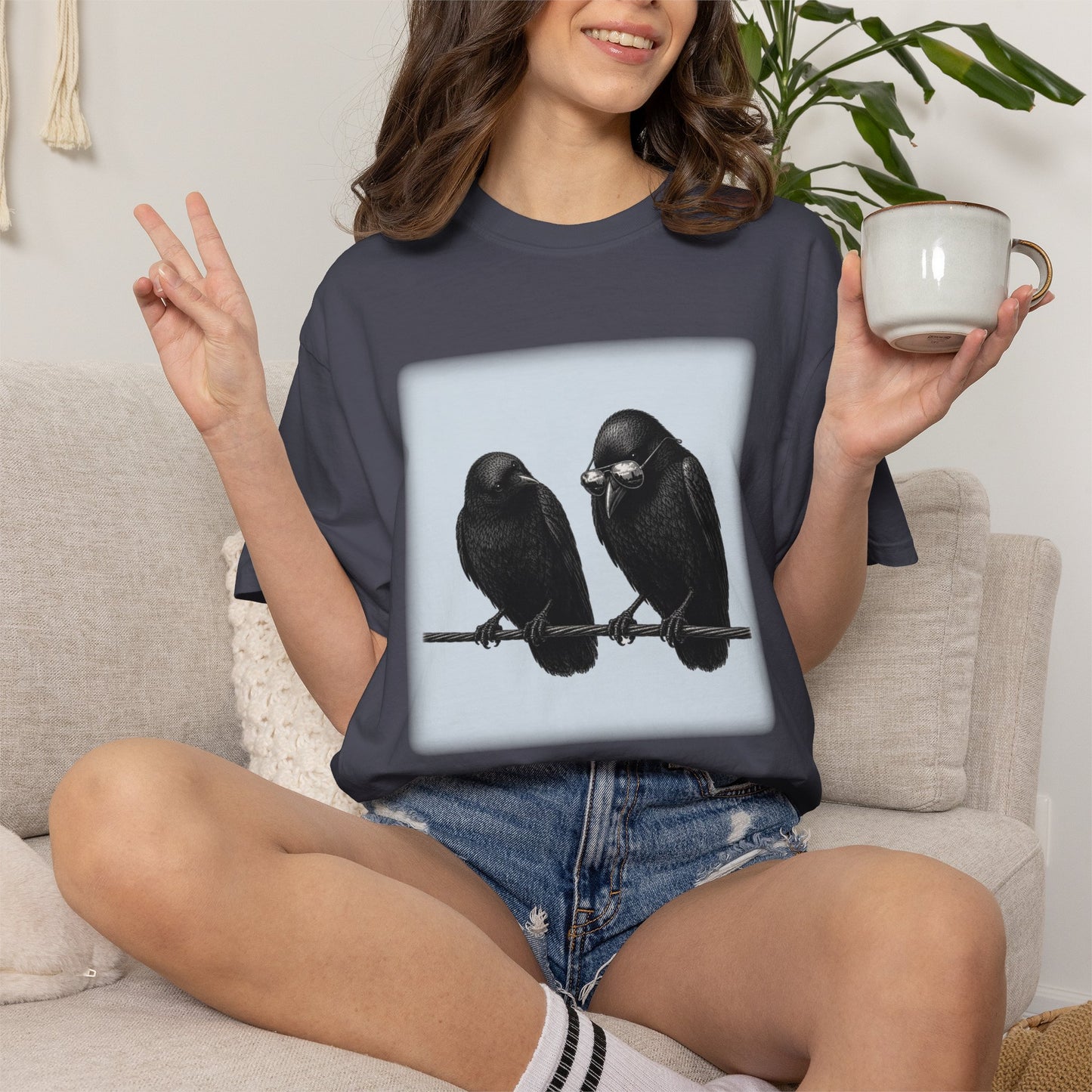 Collect Shiny Things Funny Crow T-Shirt, Raven & Crow Lover Gift Birdwatcher Graphic Tee