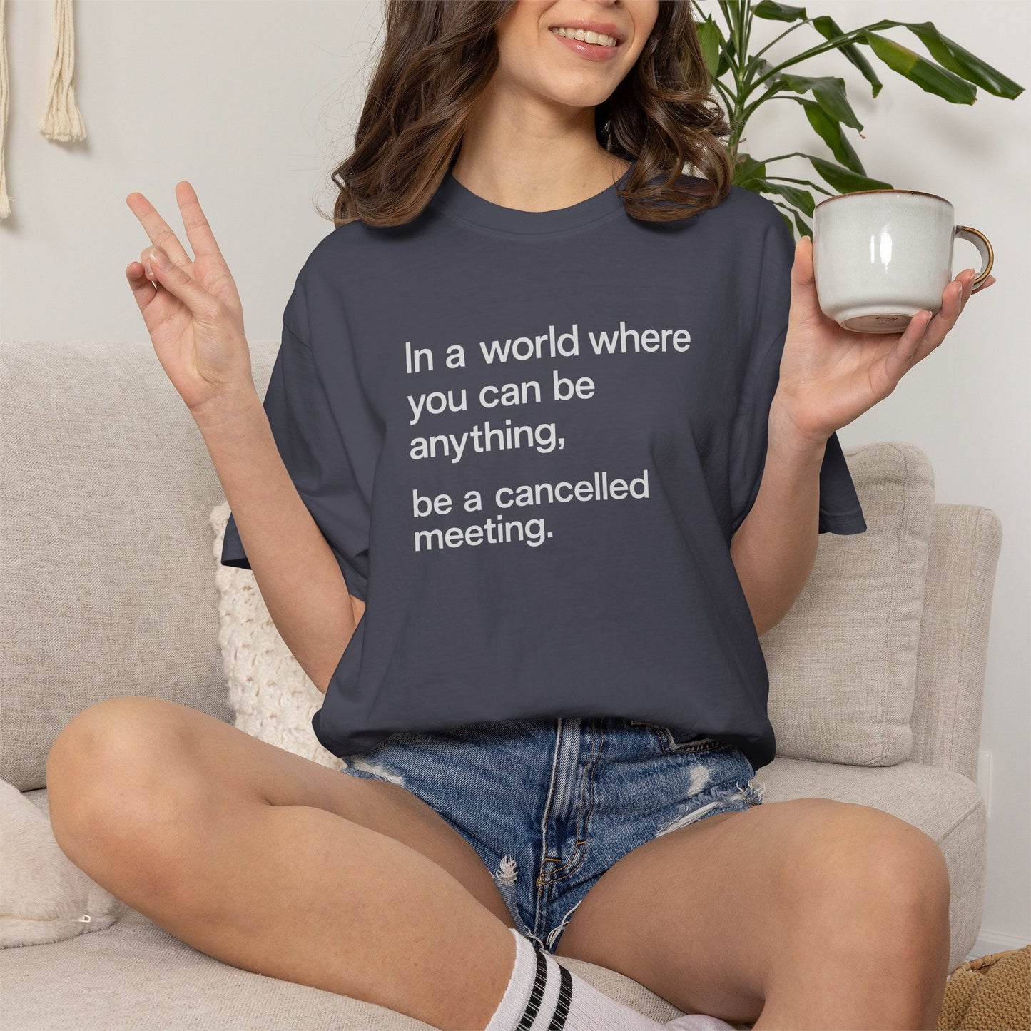 Be a Cancelled Meeting Shirt | Funny Introvert T-Shirt | Office Humor Tee | Minimalist Graphic Shirt