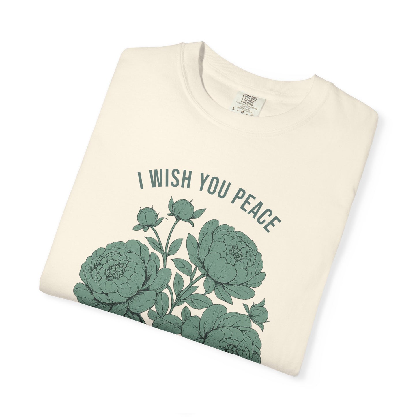 I Wish You Peace with Just Enough Self Awareness Shirt | Funny Introvert Graphic Tee | Vintage Floral Comfort Colors® T-Shirt