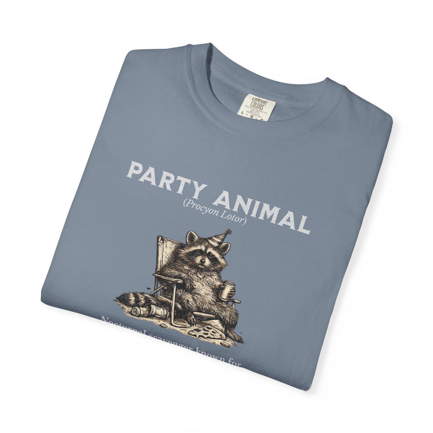 Vintage Raccoon Field Guide T-Shirt — 'Nocturnal Party Animal' Graphic Tee