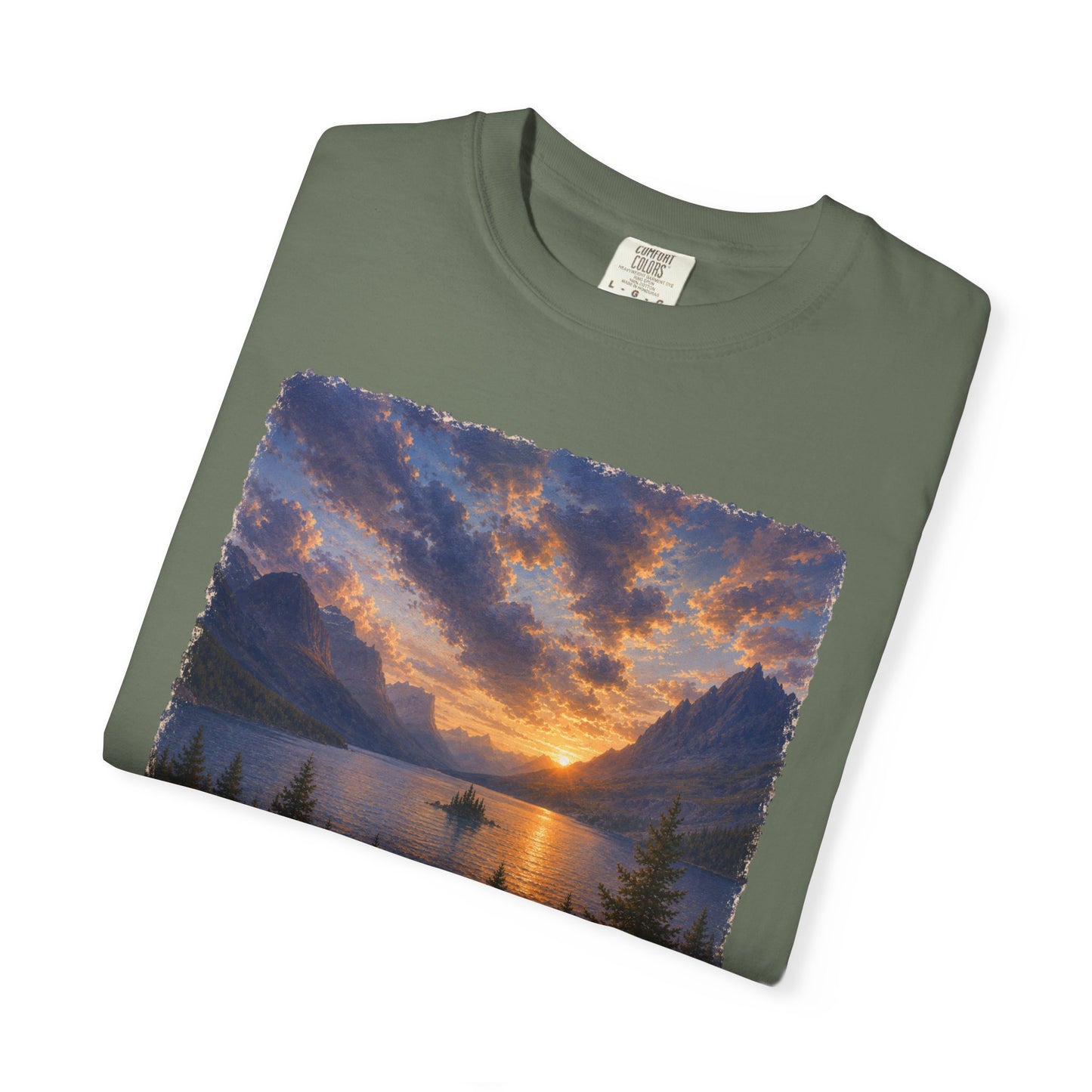 Glacier National Park Vintage Montana Landscape Sunset Scenic Wild Goose Island T-Shirt