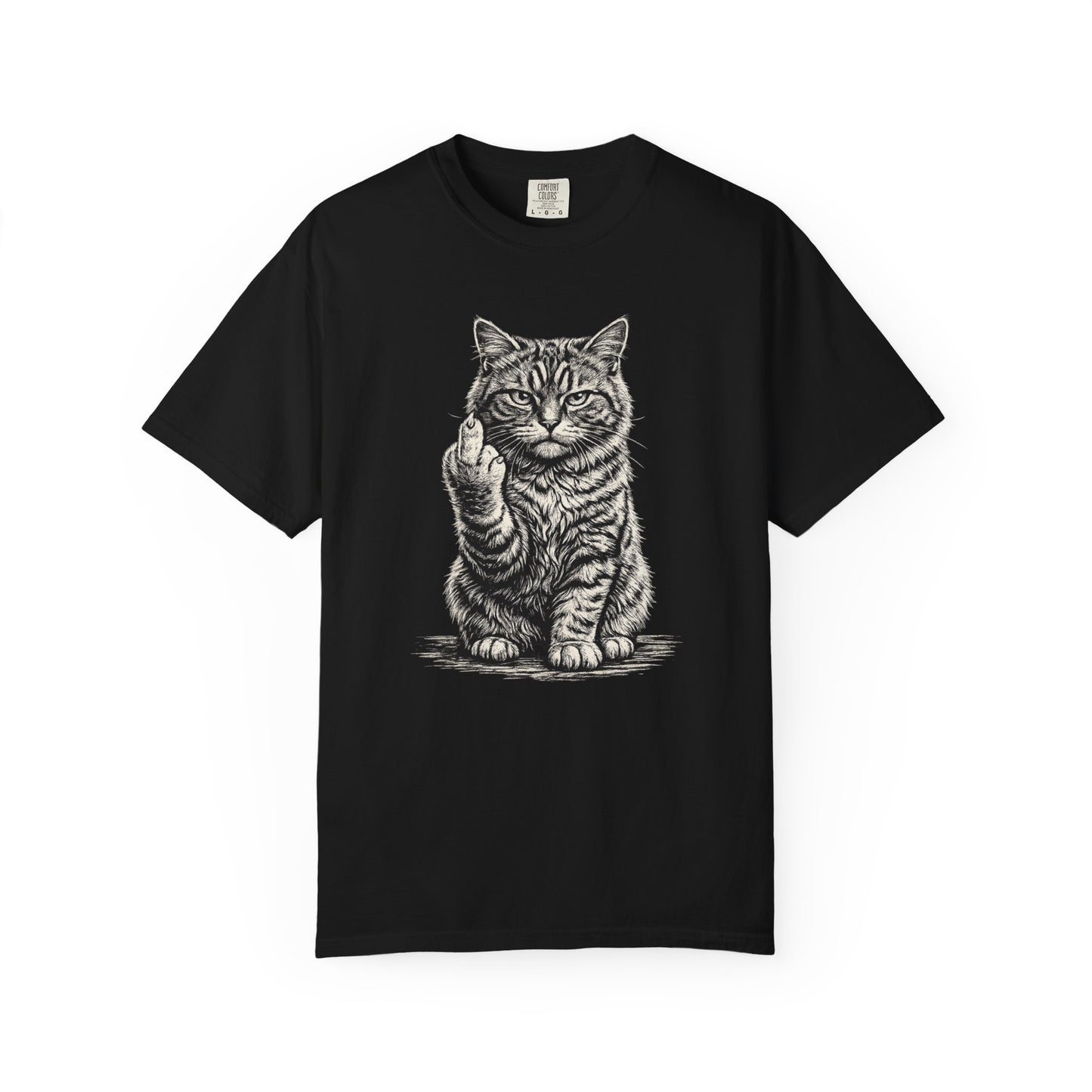 Saucy Cat Giving the Finger T-Shirt