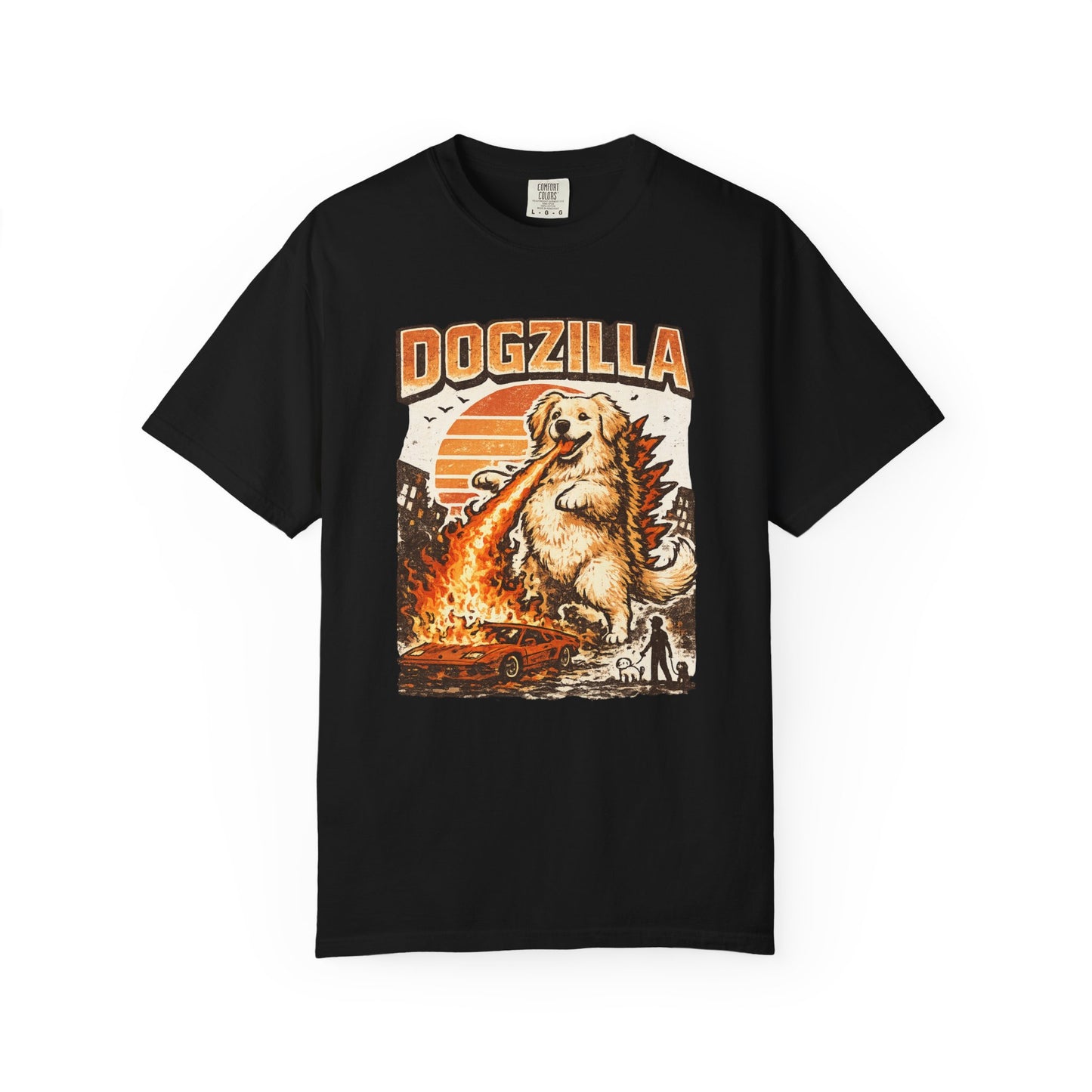 Dogzilla Golden Retriever T-Shirt — Funny Dog Monster Parody Tee