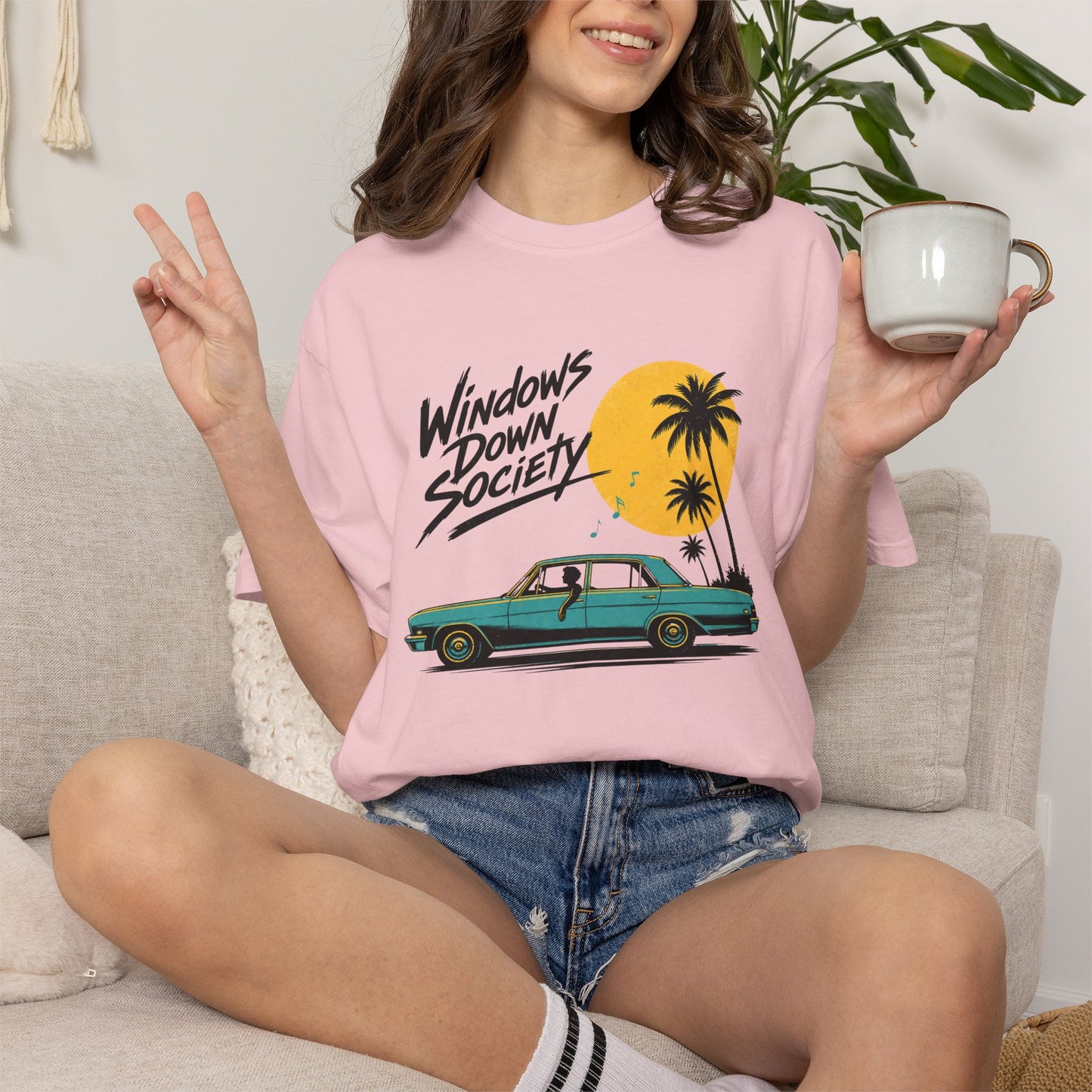Windows Down Society T-Shirt, Vintage Road Trip Graphic Tee