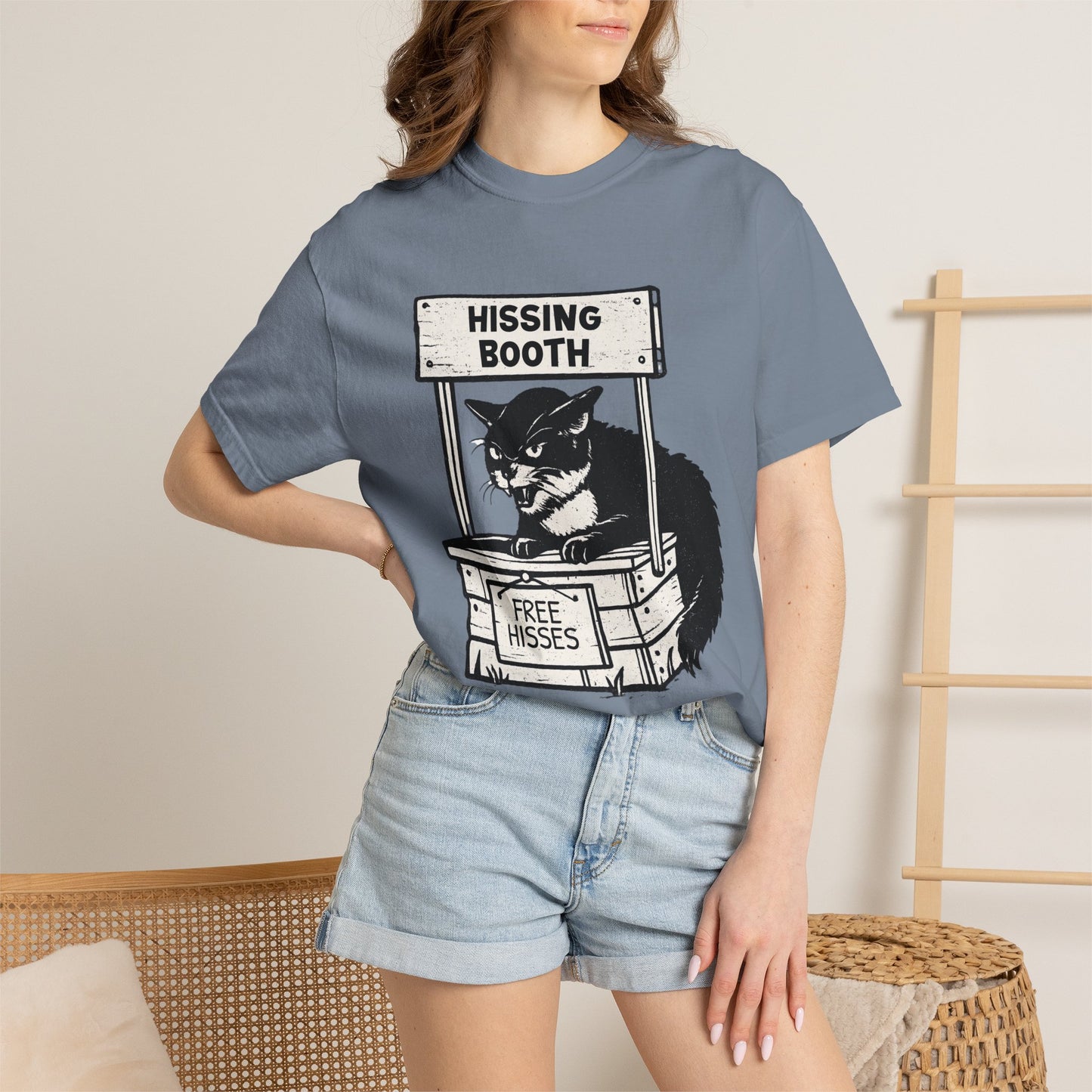 Hissing Booth Cat T-Shirt | Funny Cat Graphic Tee