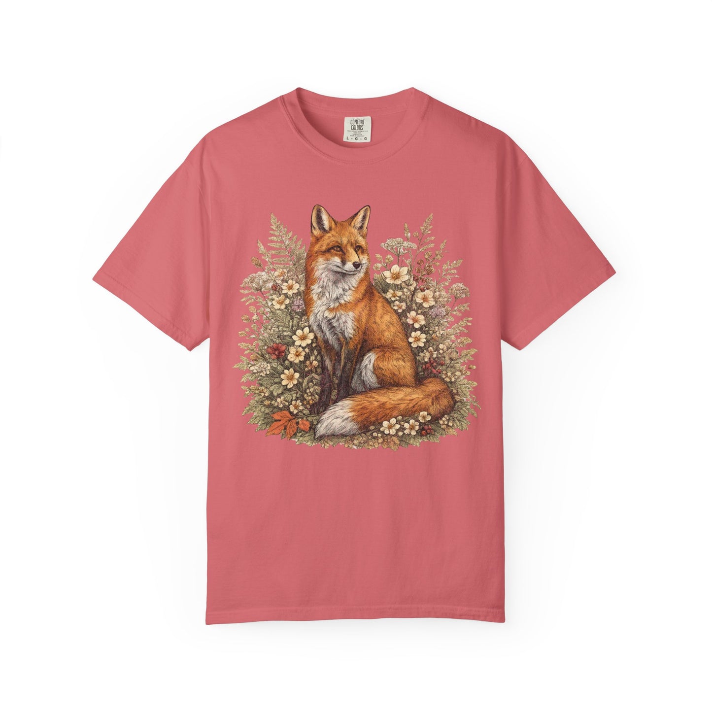 Vintage Fox & Wildflower Botanical Woodland Wldlife T-Shirt