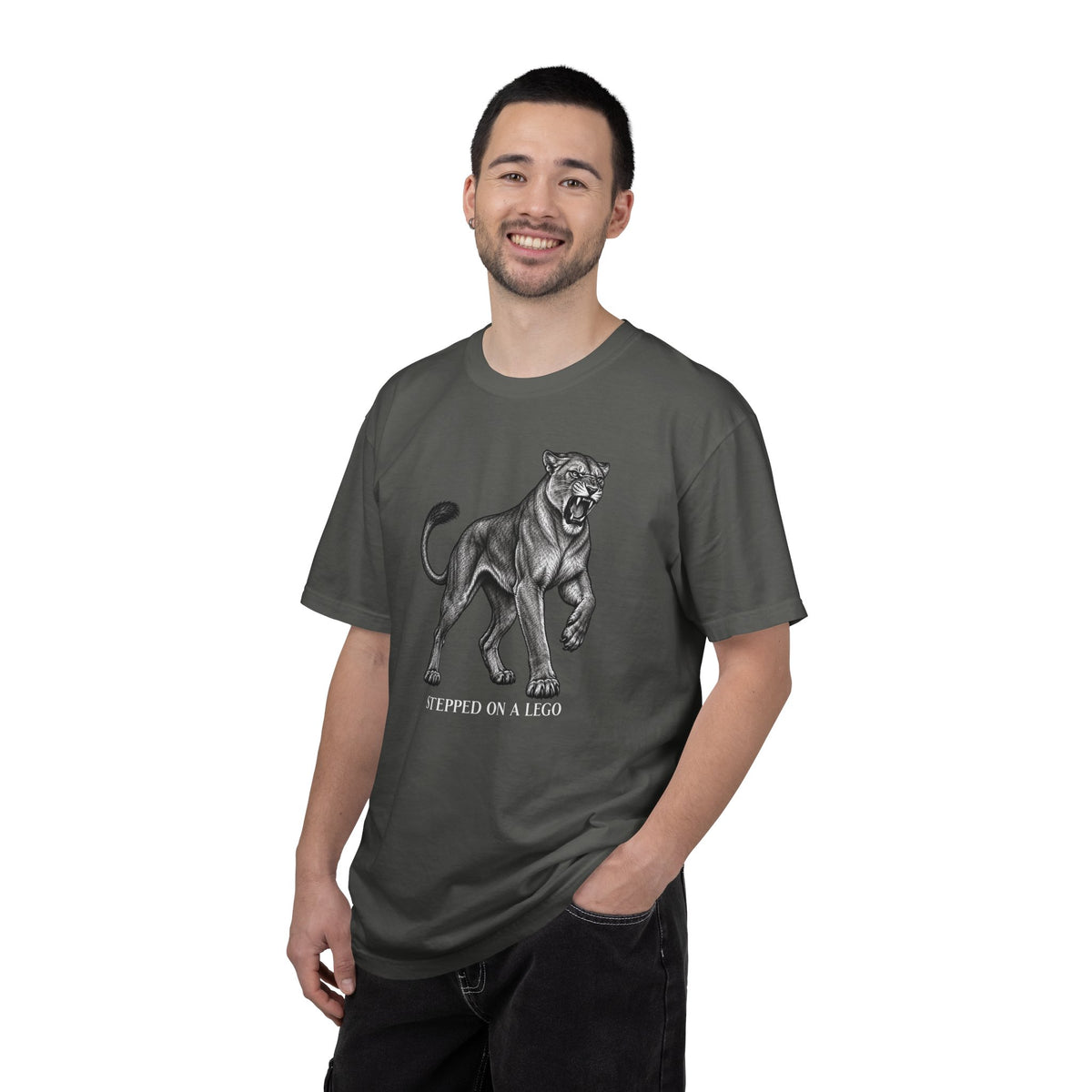 Stepped on a Lego Funny Vintage Lioness Animal Tee