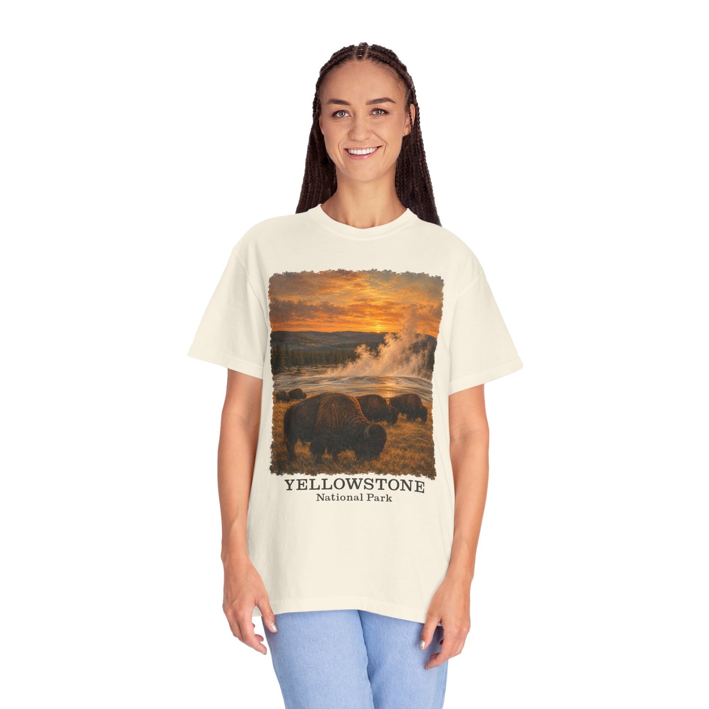 Yellowstone National Park Bison Sunset T-Shirt