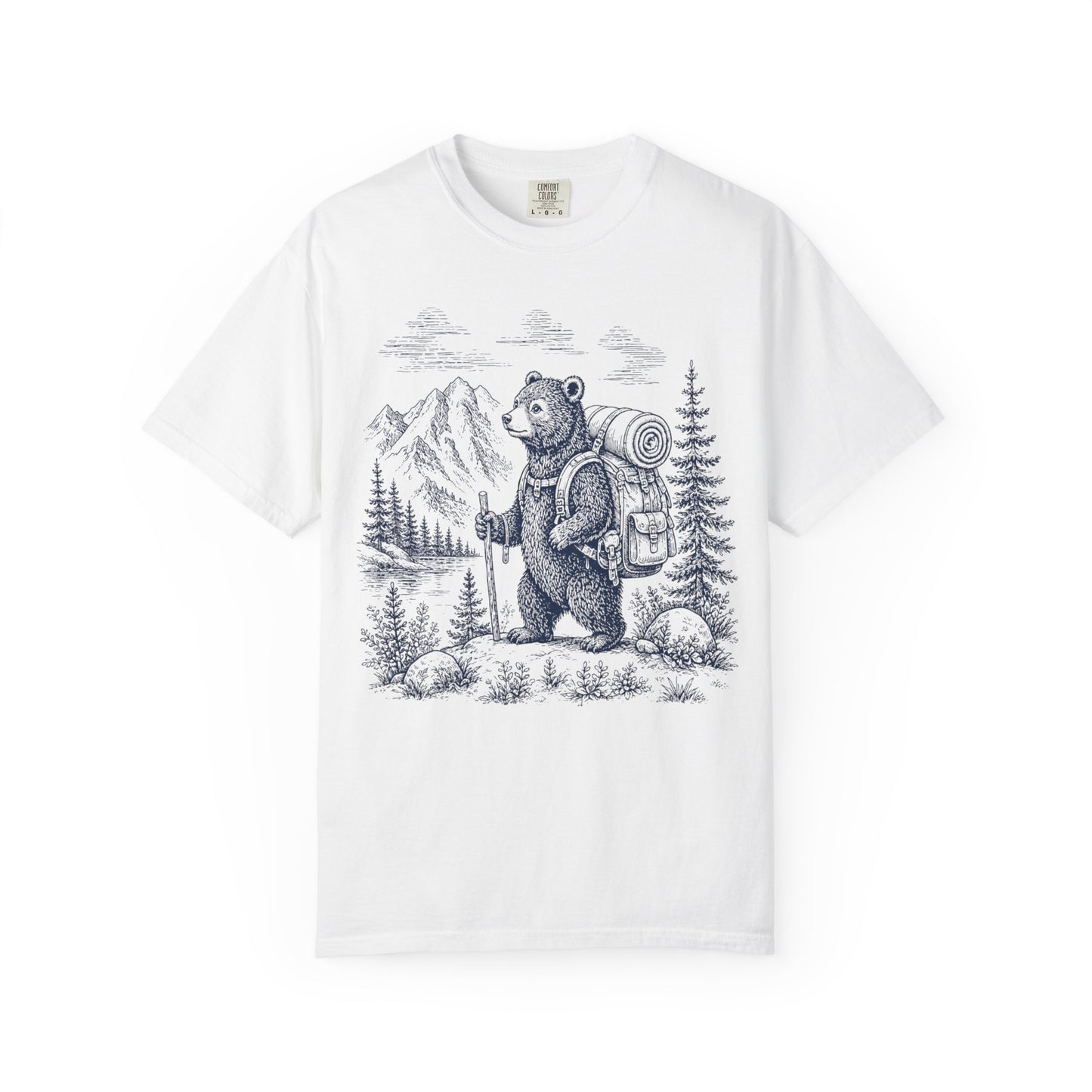 Bear Backpacker T-Shirt — Vintage Hiking Adventure Graphic Tee