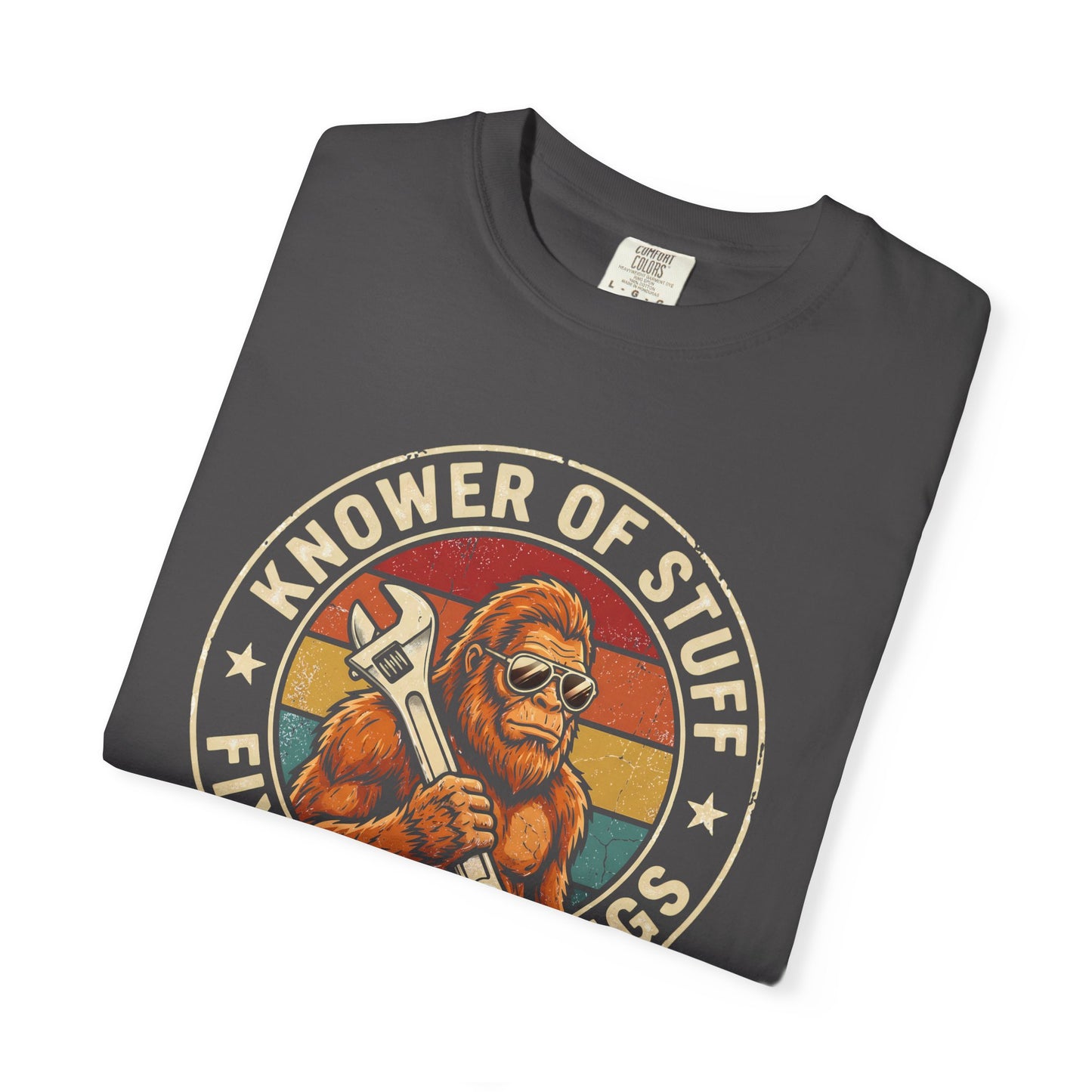 Knower of Stuff Fixer of Things Shirt, Funny Bigfoot Handyman Gift