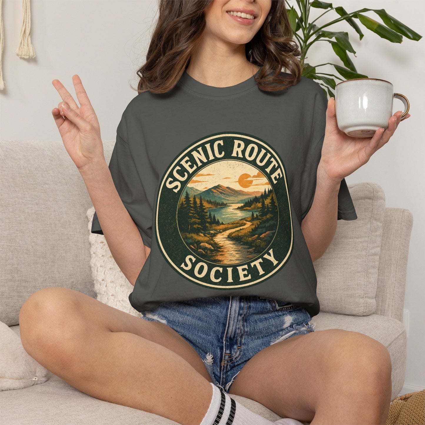 Scenic Route Society T-Shirt — Vintage Hiking and Nature Graphic Tee