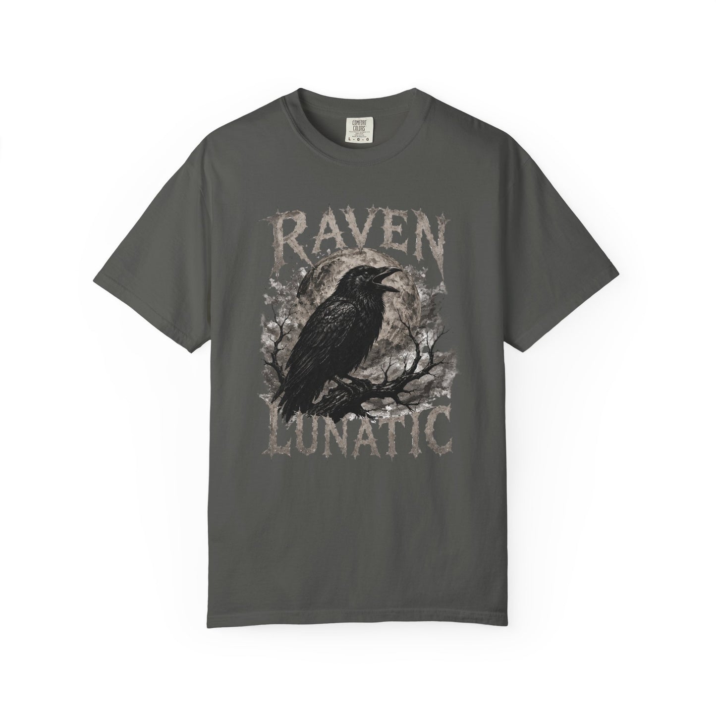 Raven Lunatic T‑Shirt — Gothic Crow Graphic Dark Nature Graphic Tee