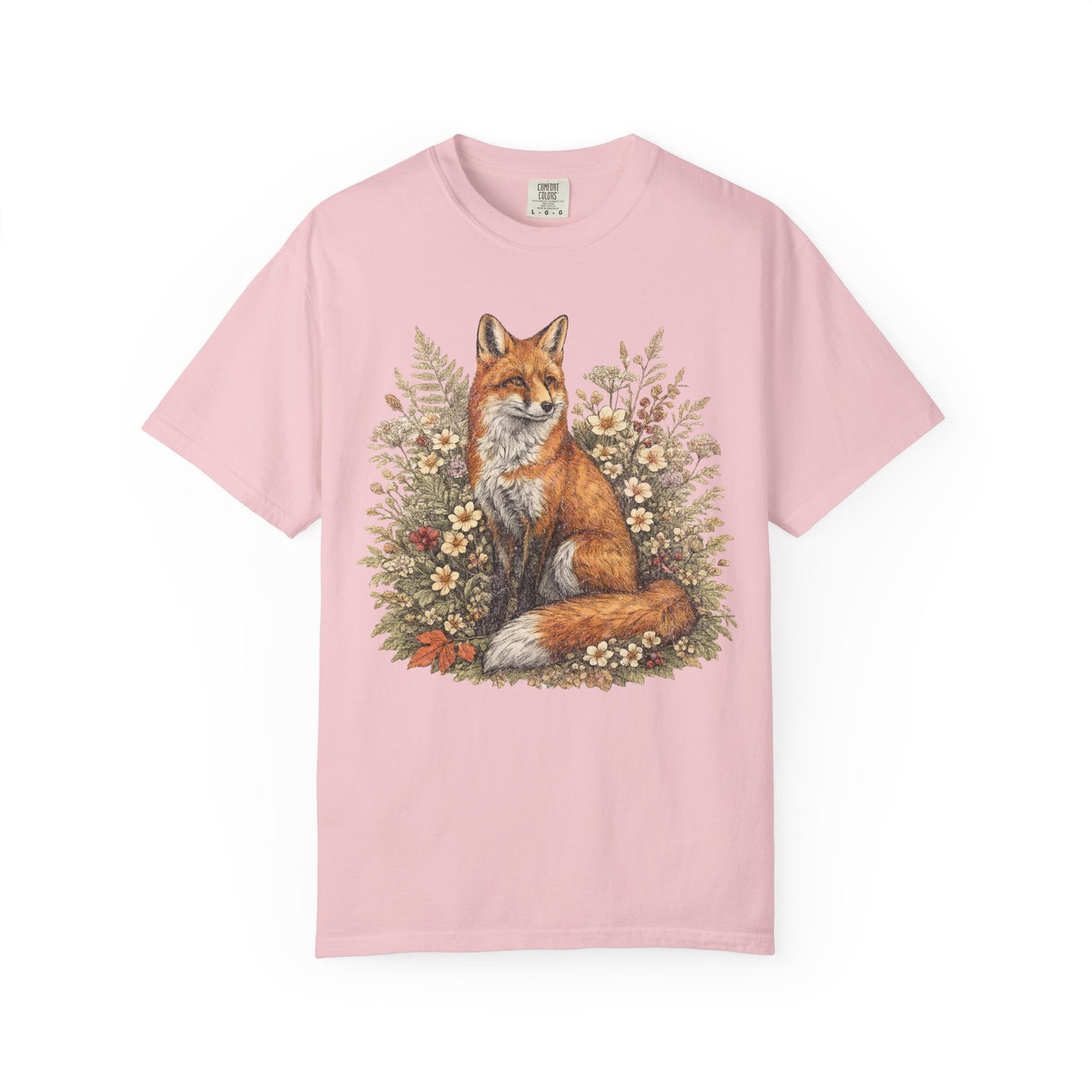 Vintage Fox & Wildflower Botanical Woodland Wldlife T-Shirt