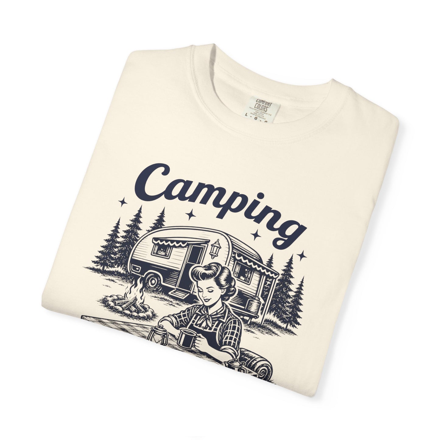 Camping Because Murder Is Wrong Vintage 1950s Camp T-Shirt
