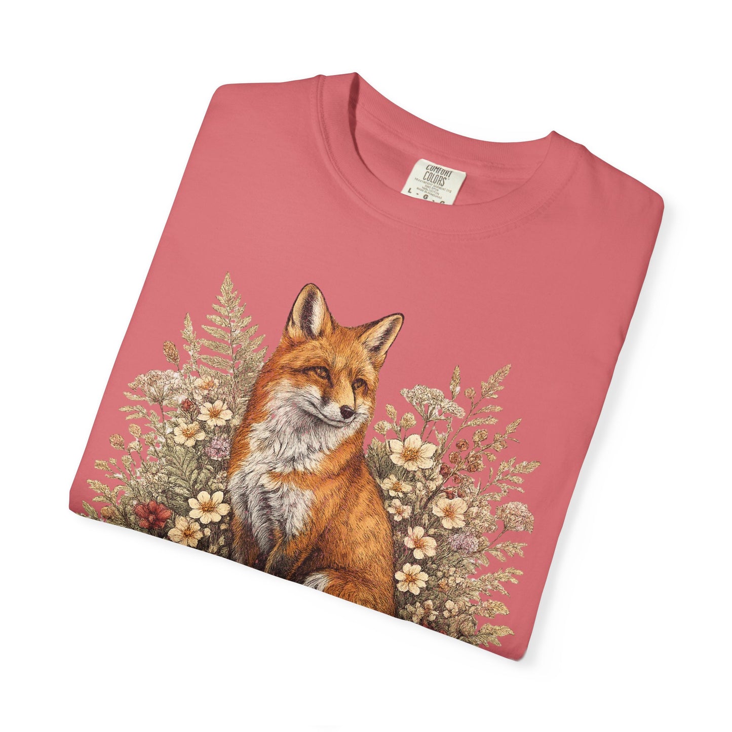 Vintage Fox & Wildflower Botanical Woodland Wldlife T-Shirt