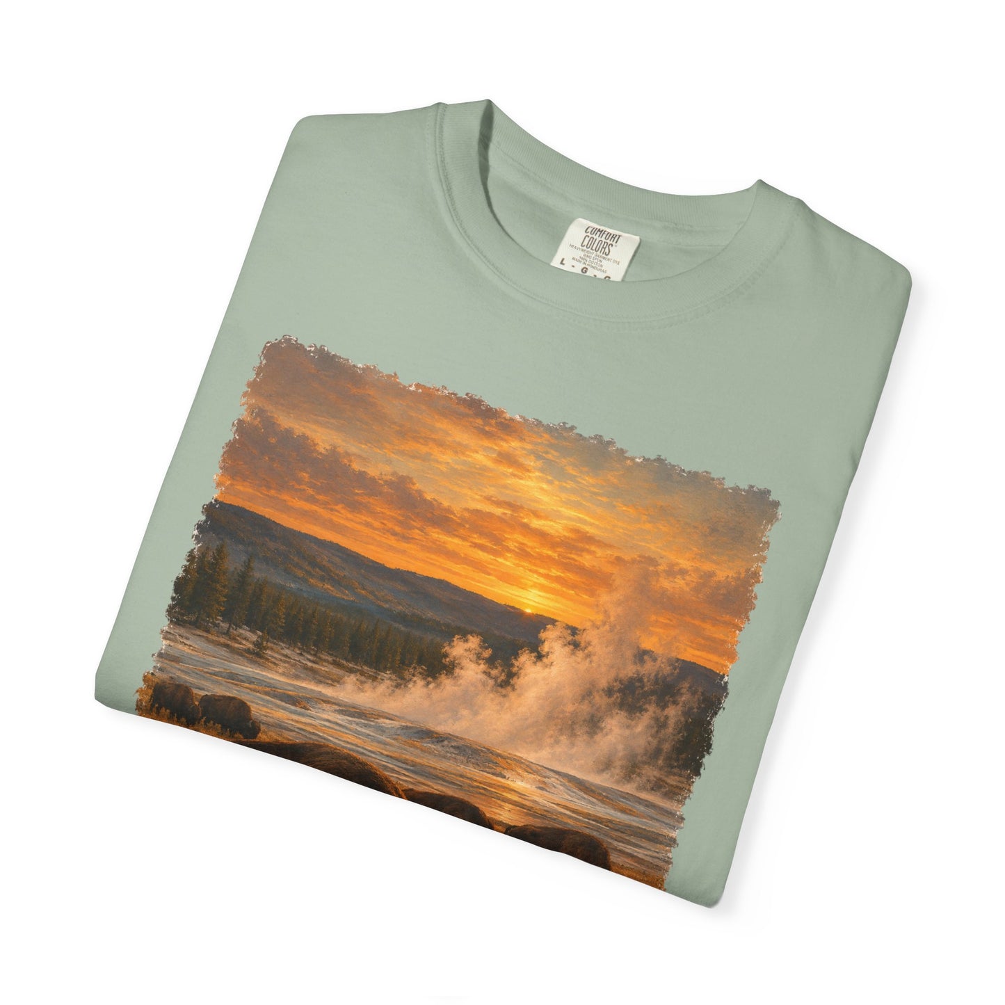 Yellowstone National Park Bison Sunset T-Shirt