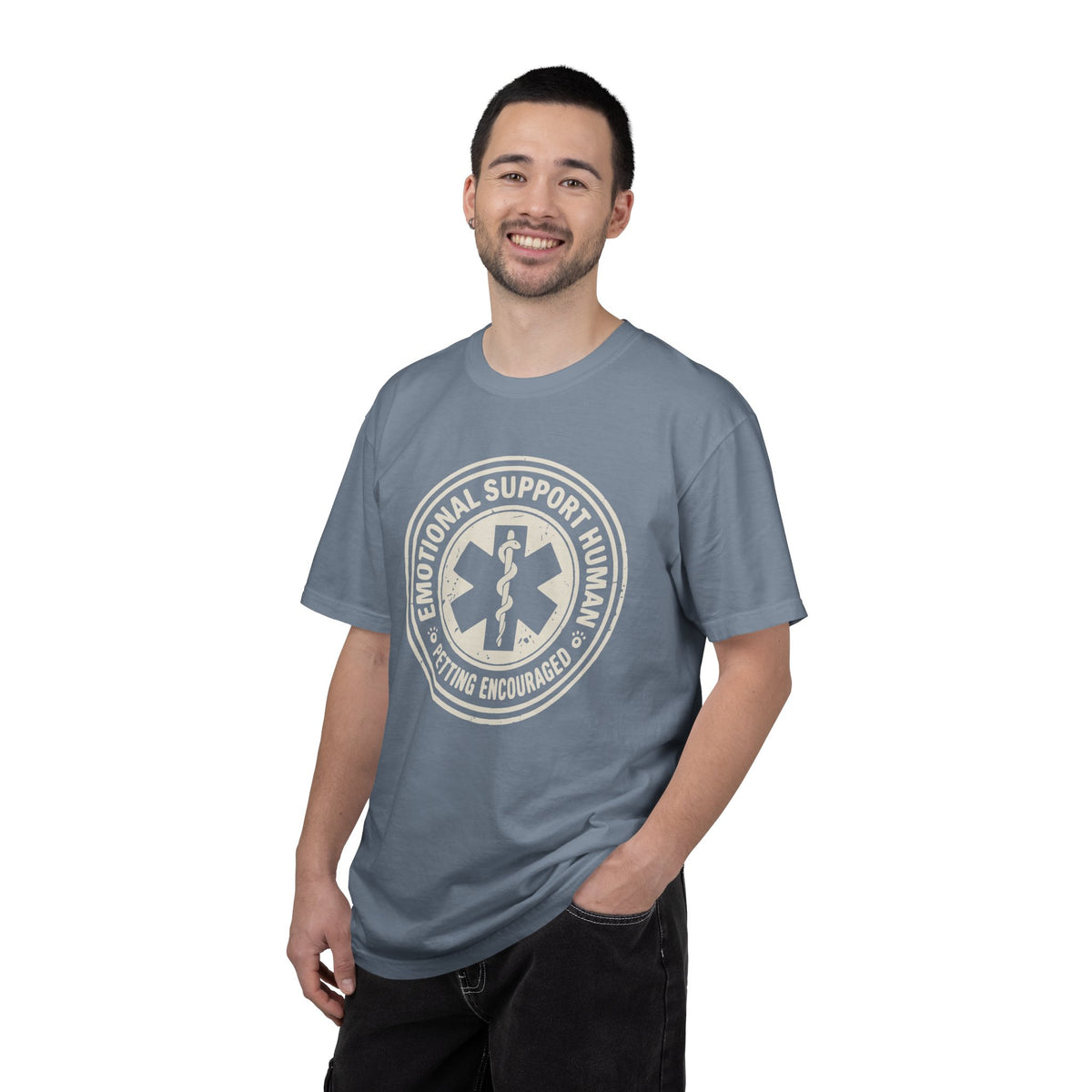 Emotional Support Human T-Shirt — “Petting Encouraged”