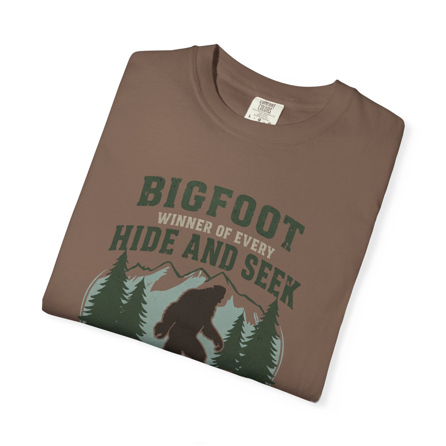 Bigfoot Hide and Seek Contest T-Shirt — Vintage Sasquatch Graphic Tee
