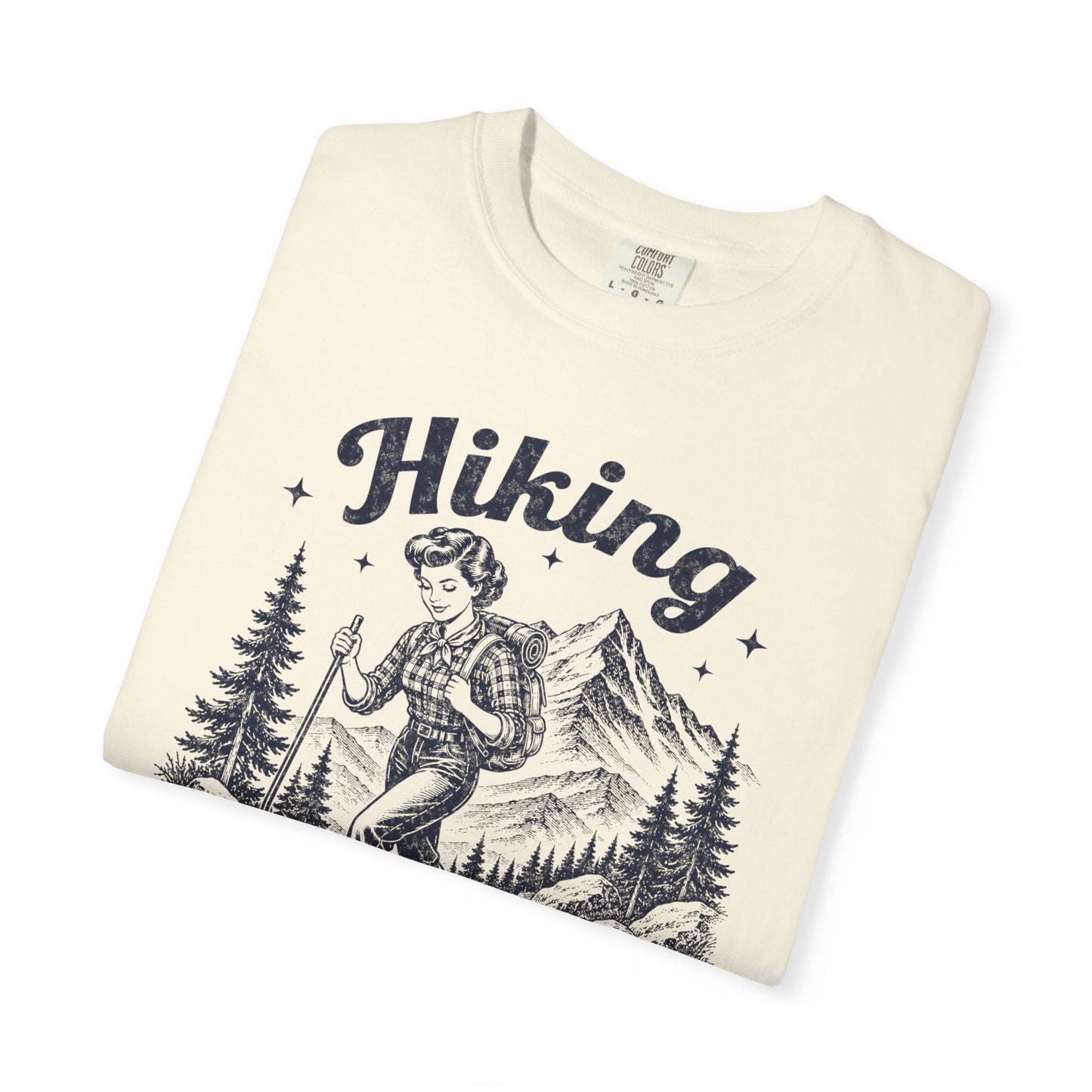 Hiking Because Murder Is Wrong — Retro 1950s Vintage Graphic T-Shirt